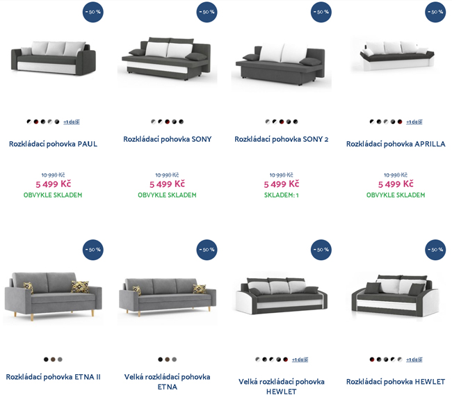 Rozkládací pohovky Signal nábytek