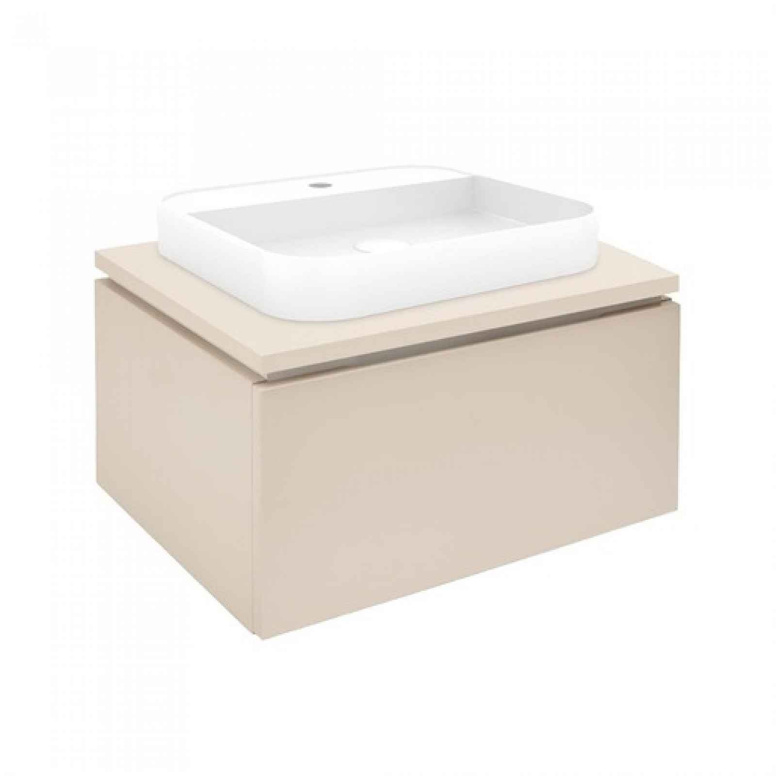 Koupelnová skříňka s umyvadlem a krycí deskou SAT Feel 60x30x46 cm béžová mat SATFEEL60BEDU