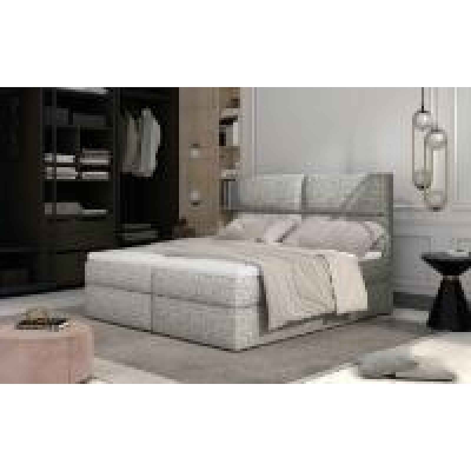 Boxspring PILANSI 01 180x200, šedá látka