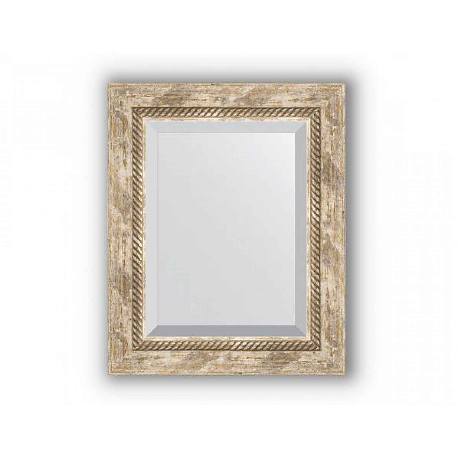 Zrcadlo s fazetou, provensálský dekor s krouceným detailem BY 3355 43x53 cm