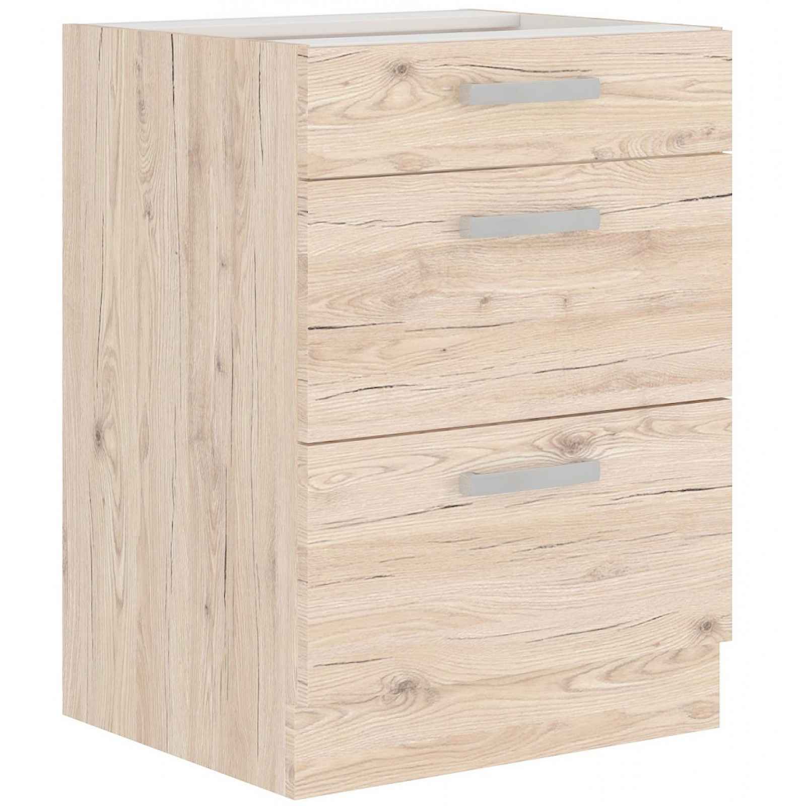 Dolní zásuvková kuchyňská skříňka Bordeaux, 60 cm, dub bordeaux