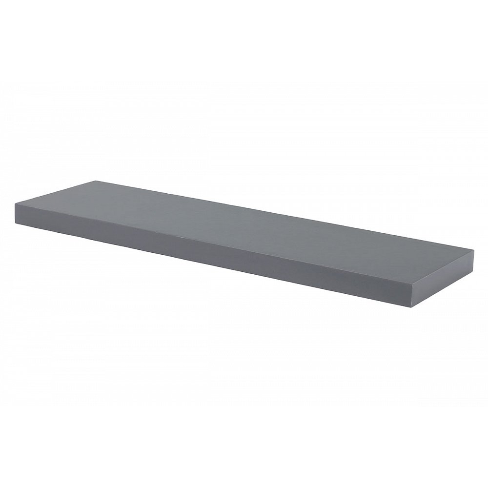 Nástěnná polička P-002 GREY, 120cm, barva šedivá - vysoký lesk