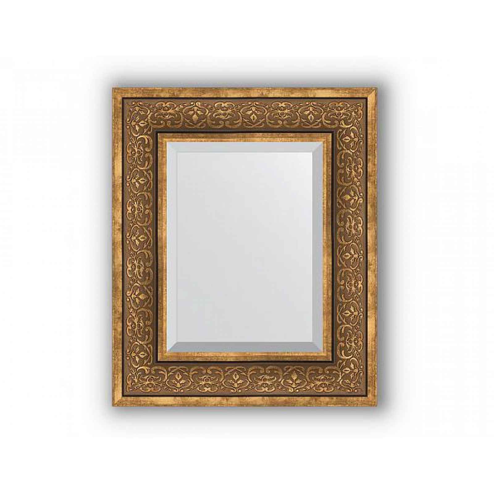 Zrcadlo s fazetou v rámu, bronzový monogram BY 3370 49x59 cm