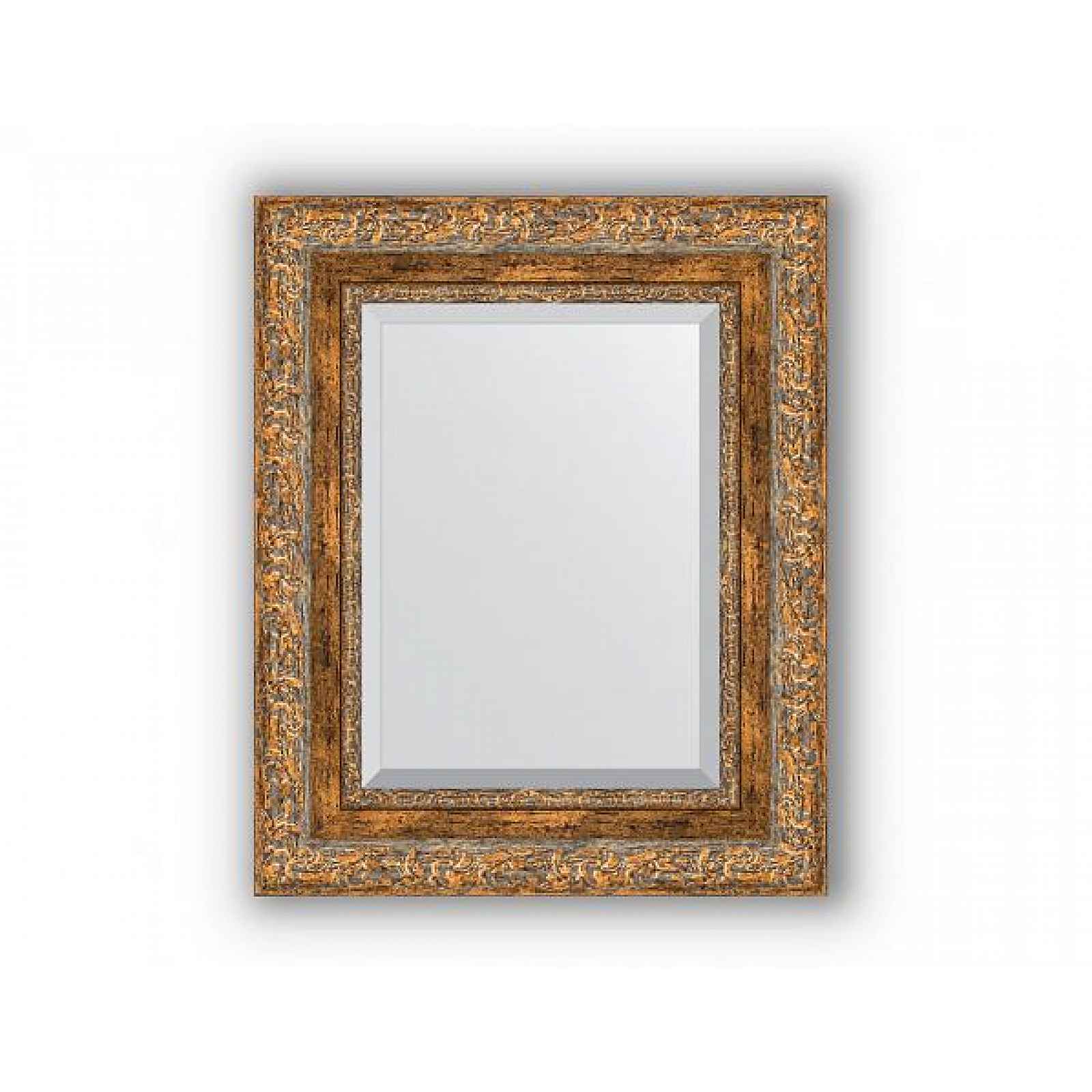 Zrcadlo s fazetou v rámu, ornament antický bronz BY 3384 55x75 cm