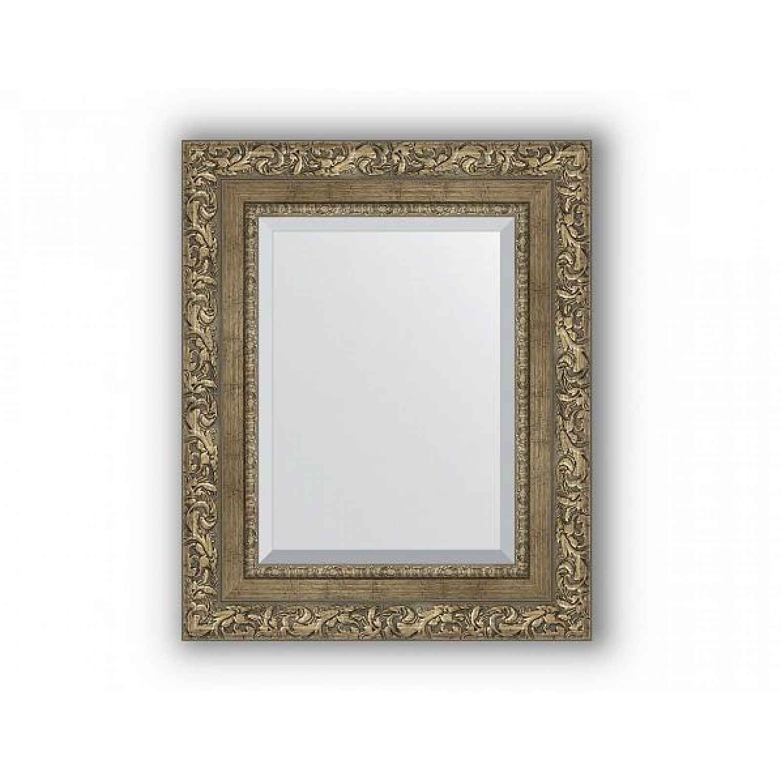 Zrcadlo s fazetou v rámu, ornament antická mosaz