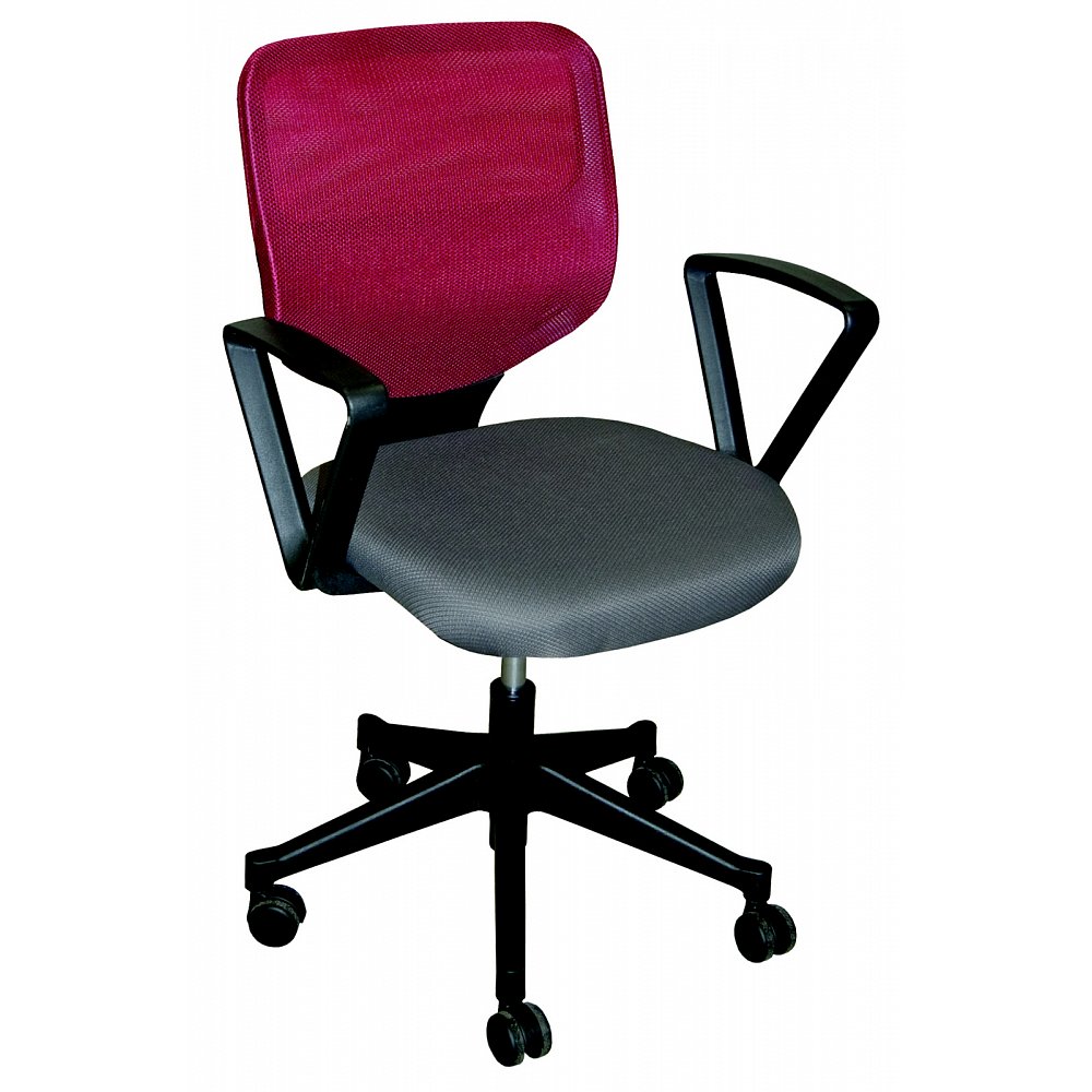 Manažerská židle VERA, šedá/vínová - 60/98/53 cm