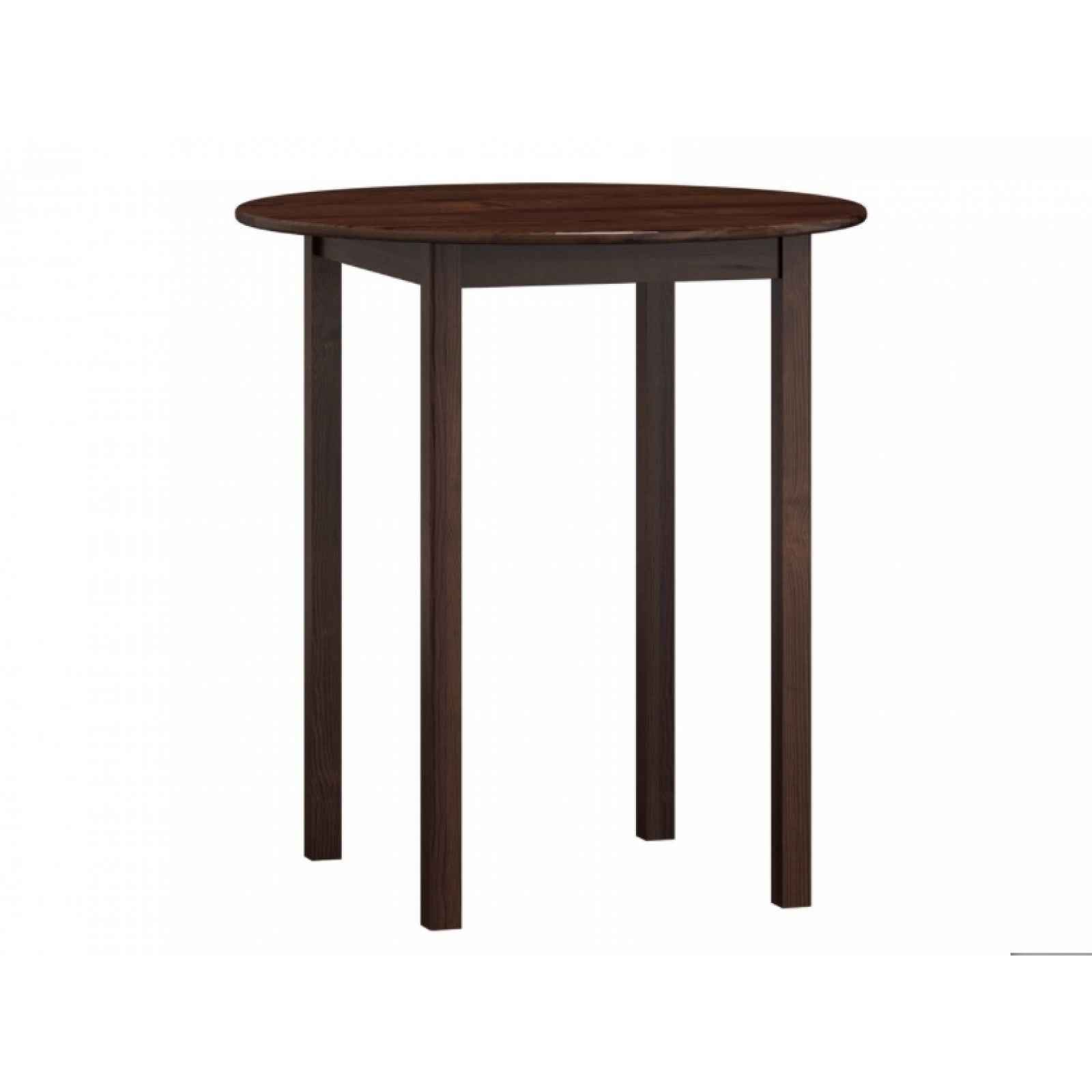 Stůl  průměr 70 cm nr.3, masiv borovice/moření ořech