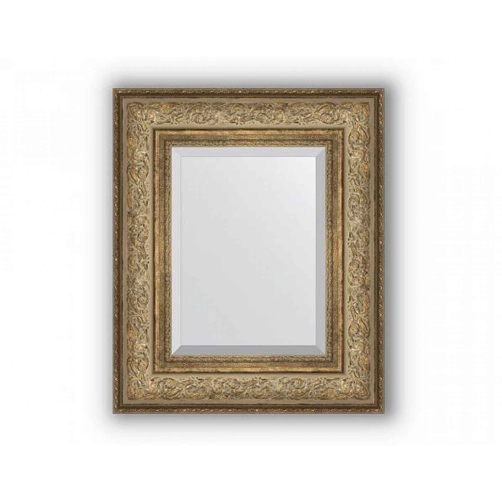 Zrcadlo s fazetou v rámu, ornament antický bronz 109 mm