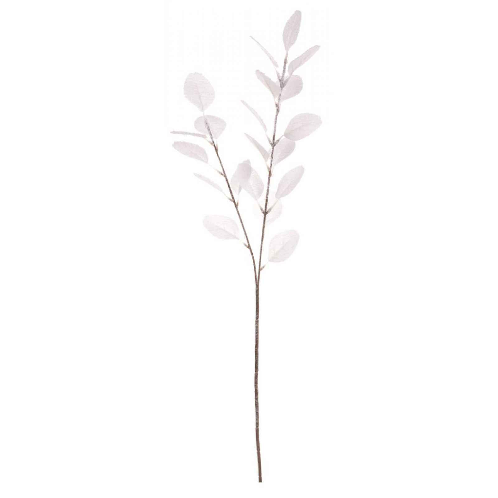 Umělá květina Vánoční větev eukalyptus 73 cm, bílá