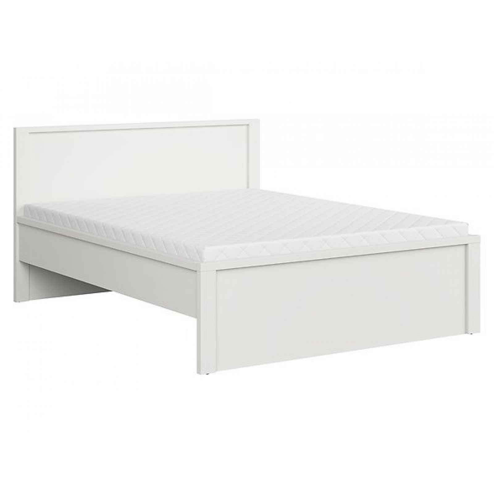 LOBATES vyšší postel 160x200 cm, bílá/bílý mat, 5 let záruka