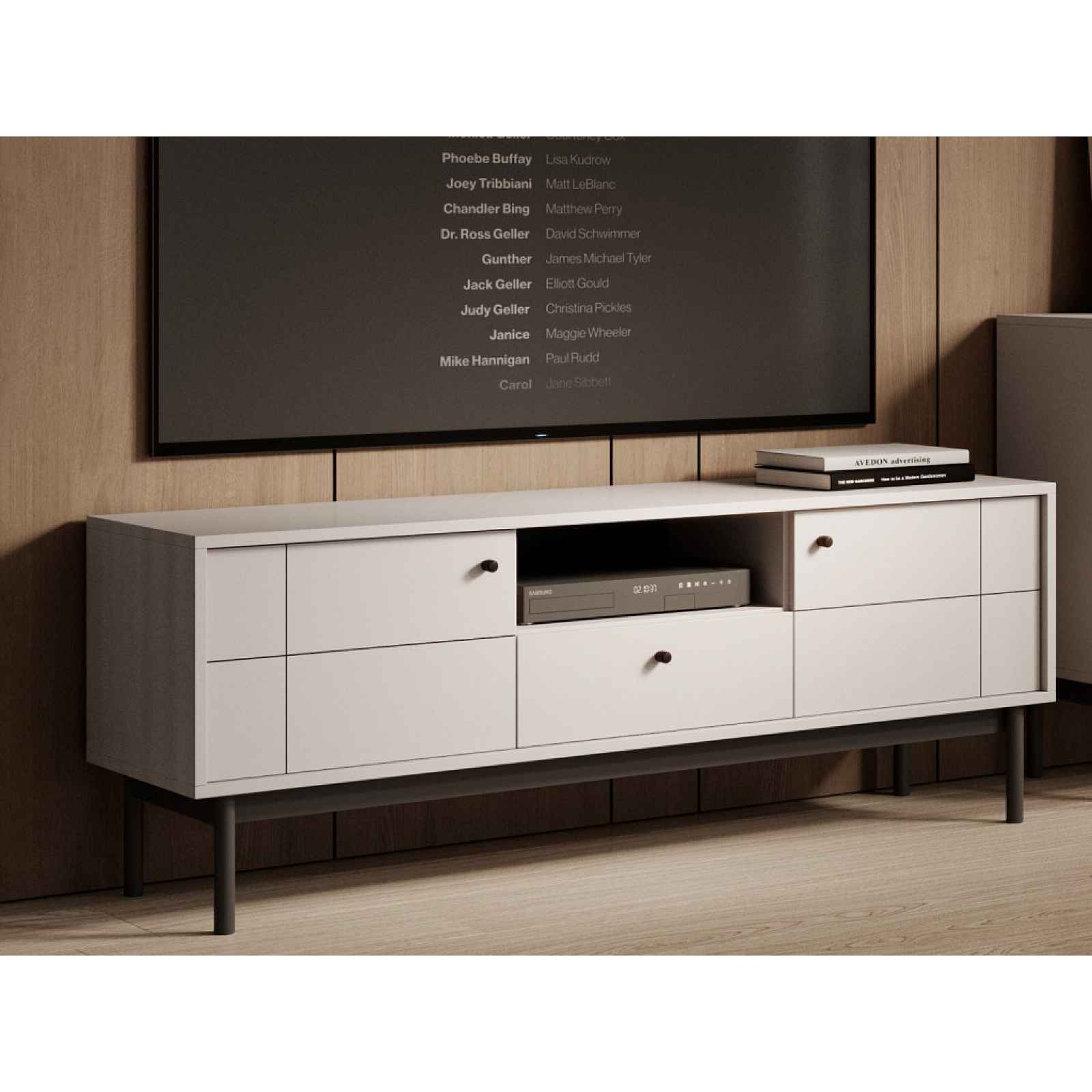 TV skříňka Japandi, 154 cm, béžová kašmír