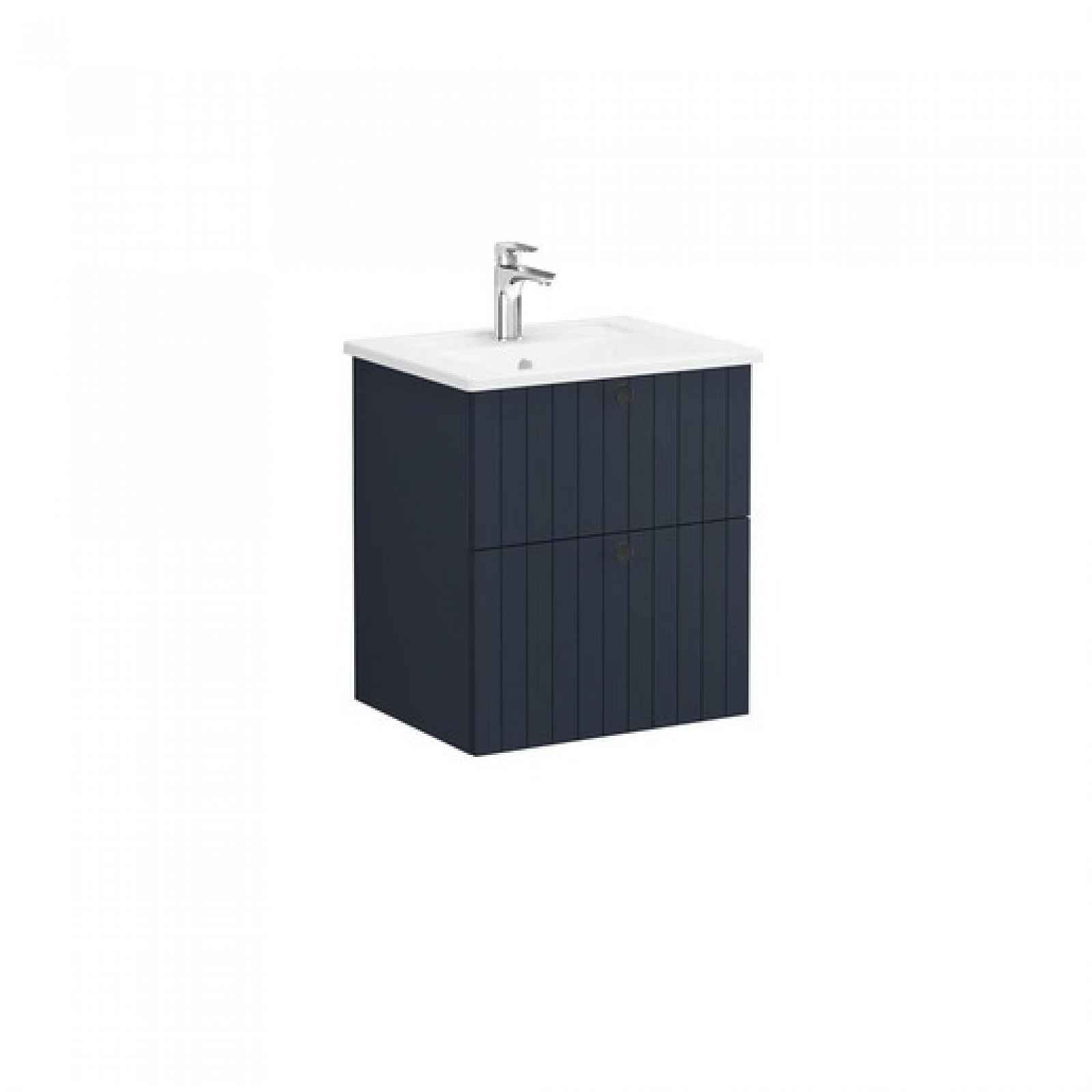 Koupelnová skříňka s umyvadlem Vitra Root 60x67x46 cm modrá mat ROOTG60BINTS