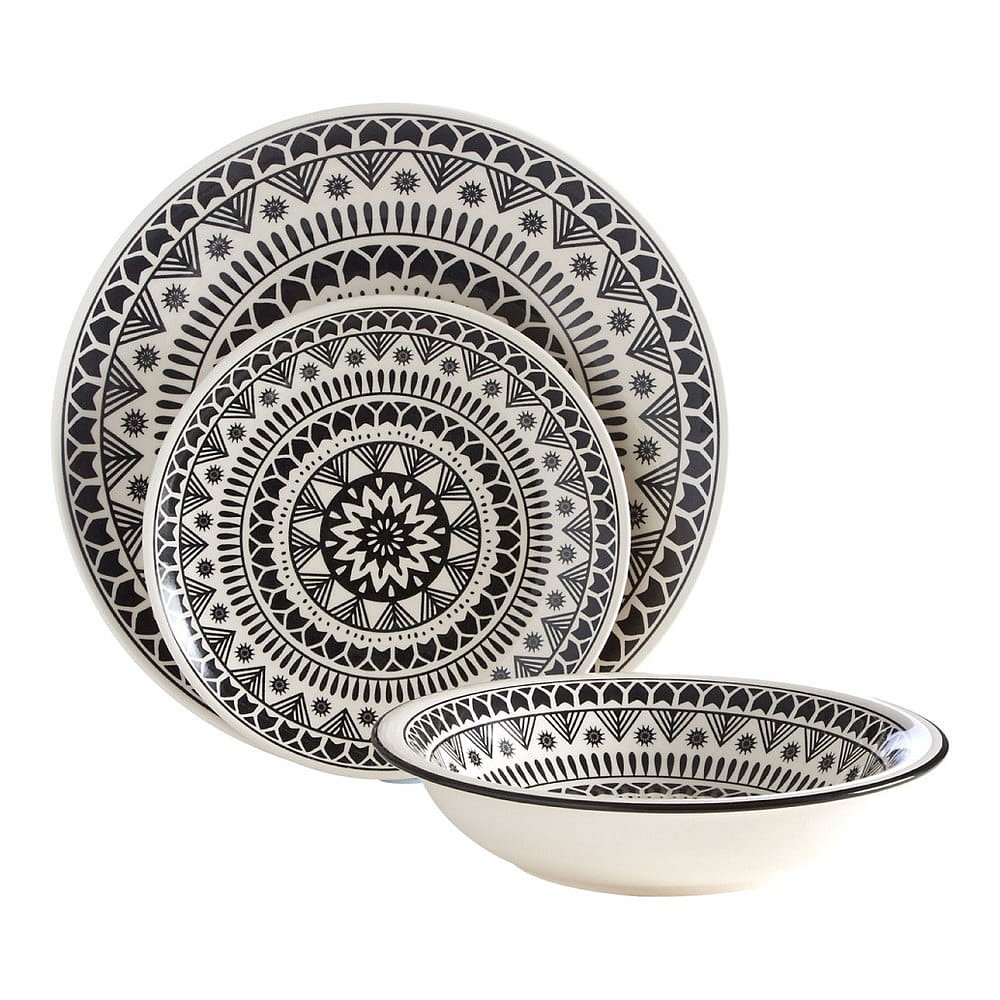 12dílná sada talířů z kameniny Premier Housewares Maie