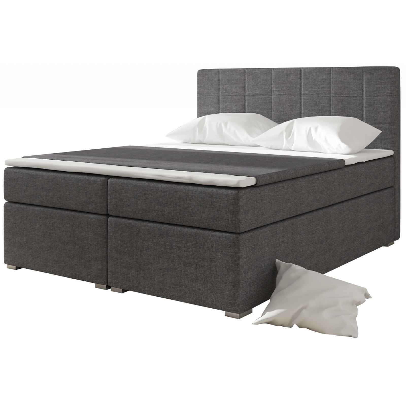 Boxspring HIRSUTA 01 180x200,  tmavě šedá látka