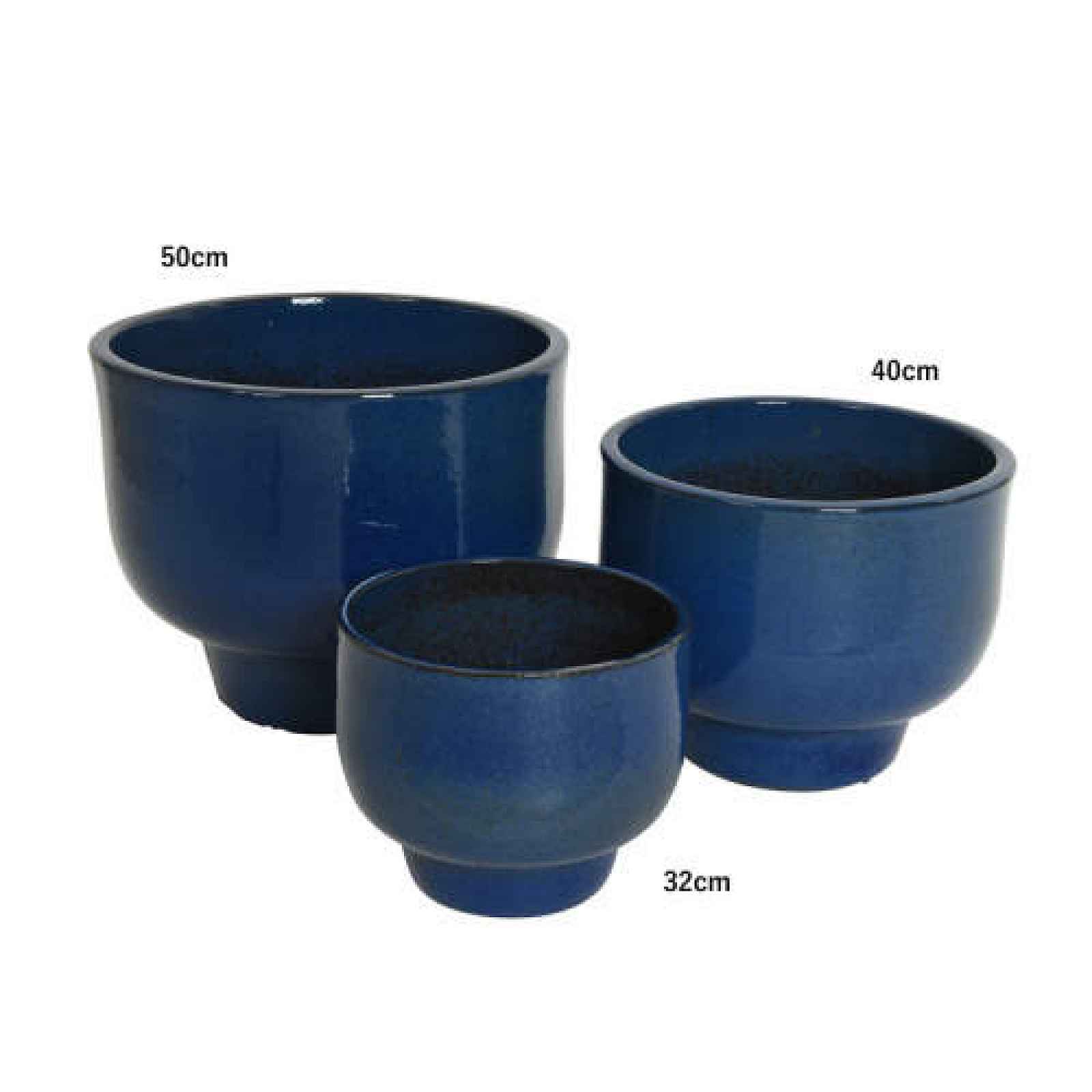 Obal kulatý MILA úzké dno keramika glazovaný modrý 32cm
