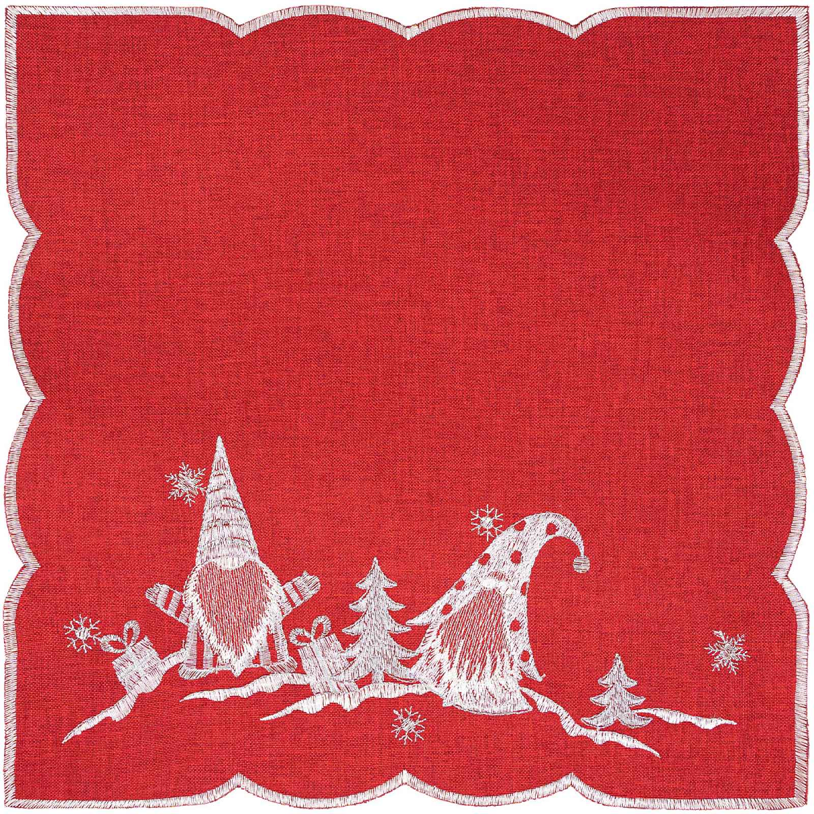 Forbyt Vánoční ubrus Skřítci červená, 35 x 35 cm