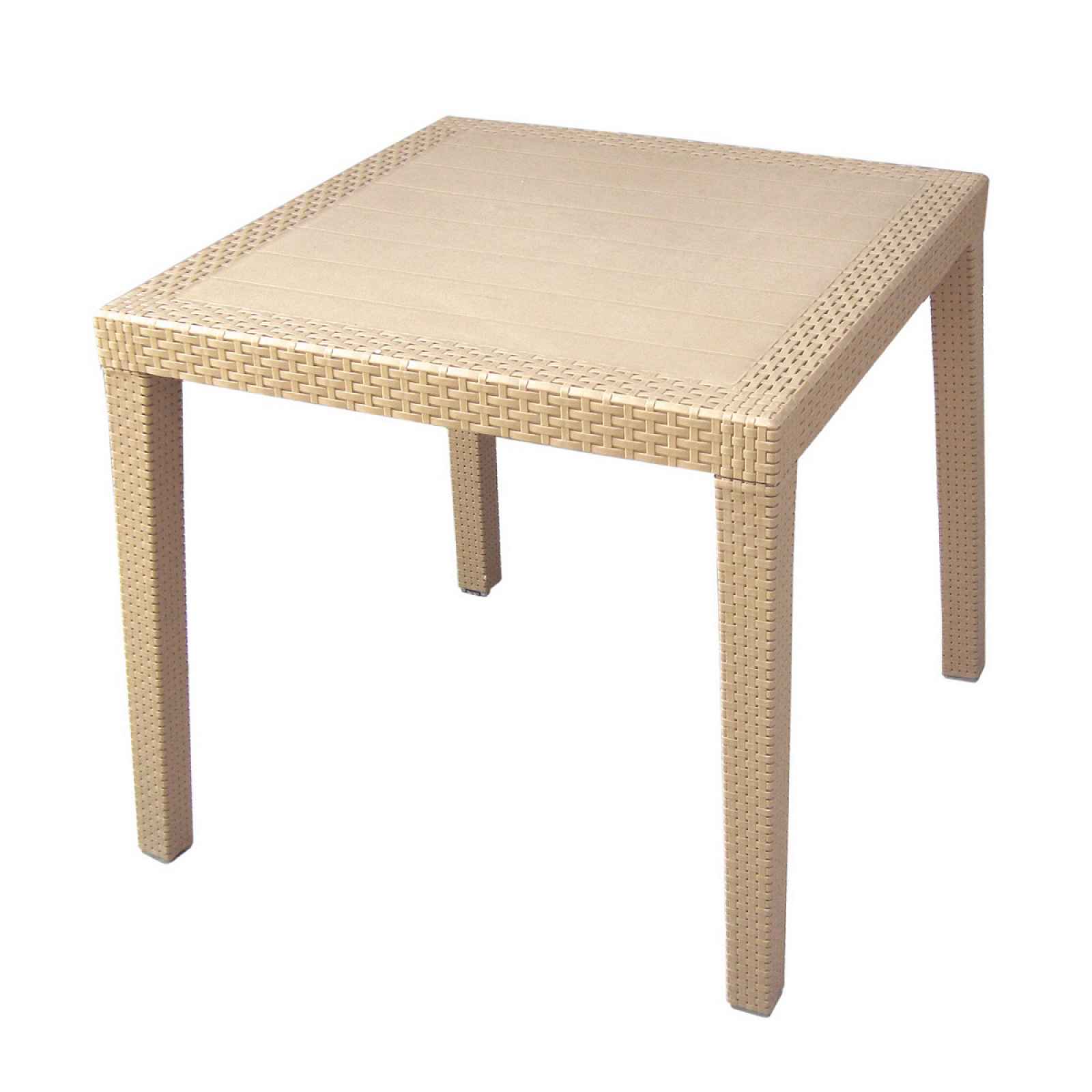 Zahradní stůl Ratan Lux, 73 x 75,5 x 75,5 cm, champagne