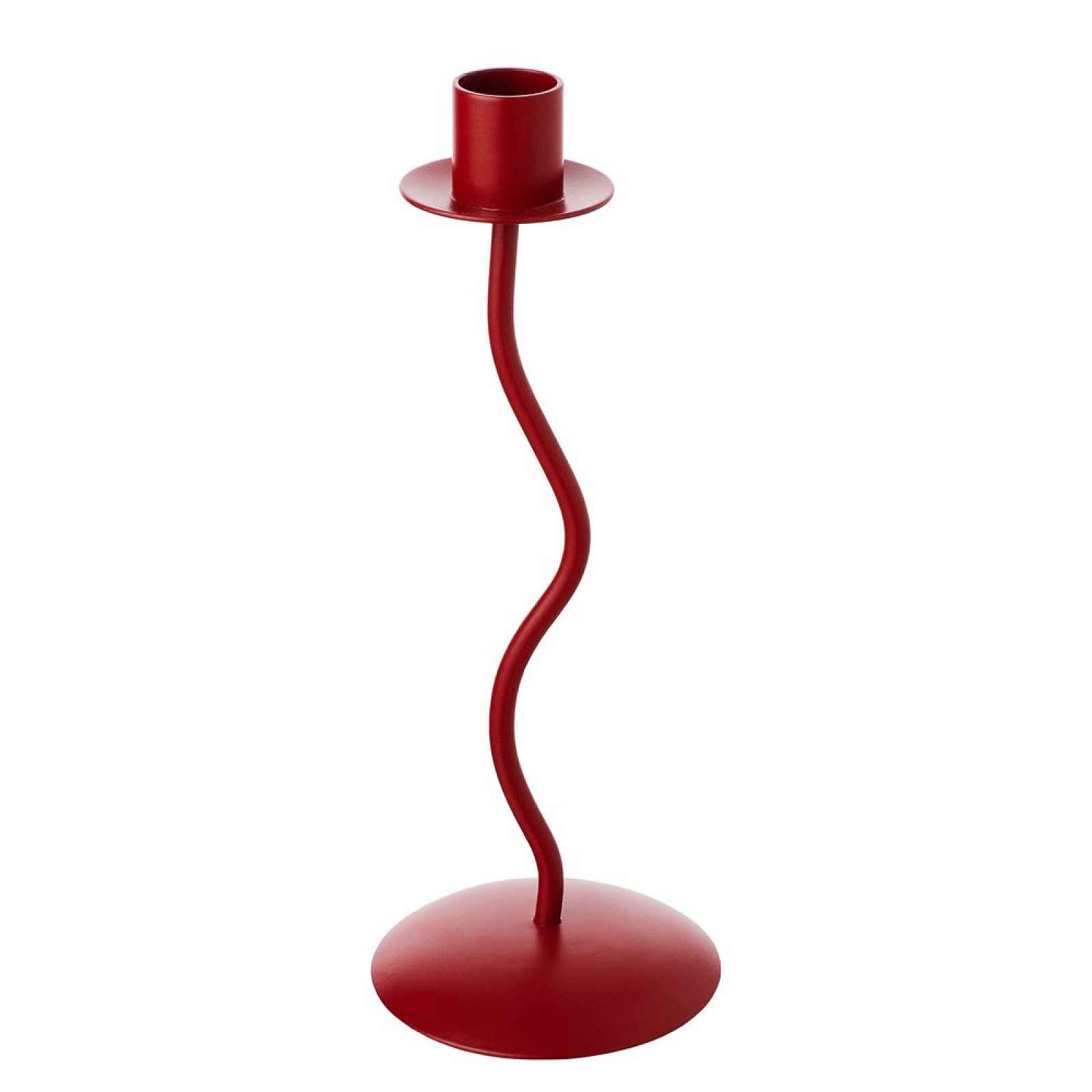 Butlers HIGHLIGHT Svícen na dlouhou svíčku 24 cm - tm. červená