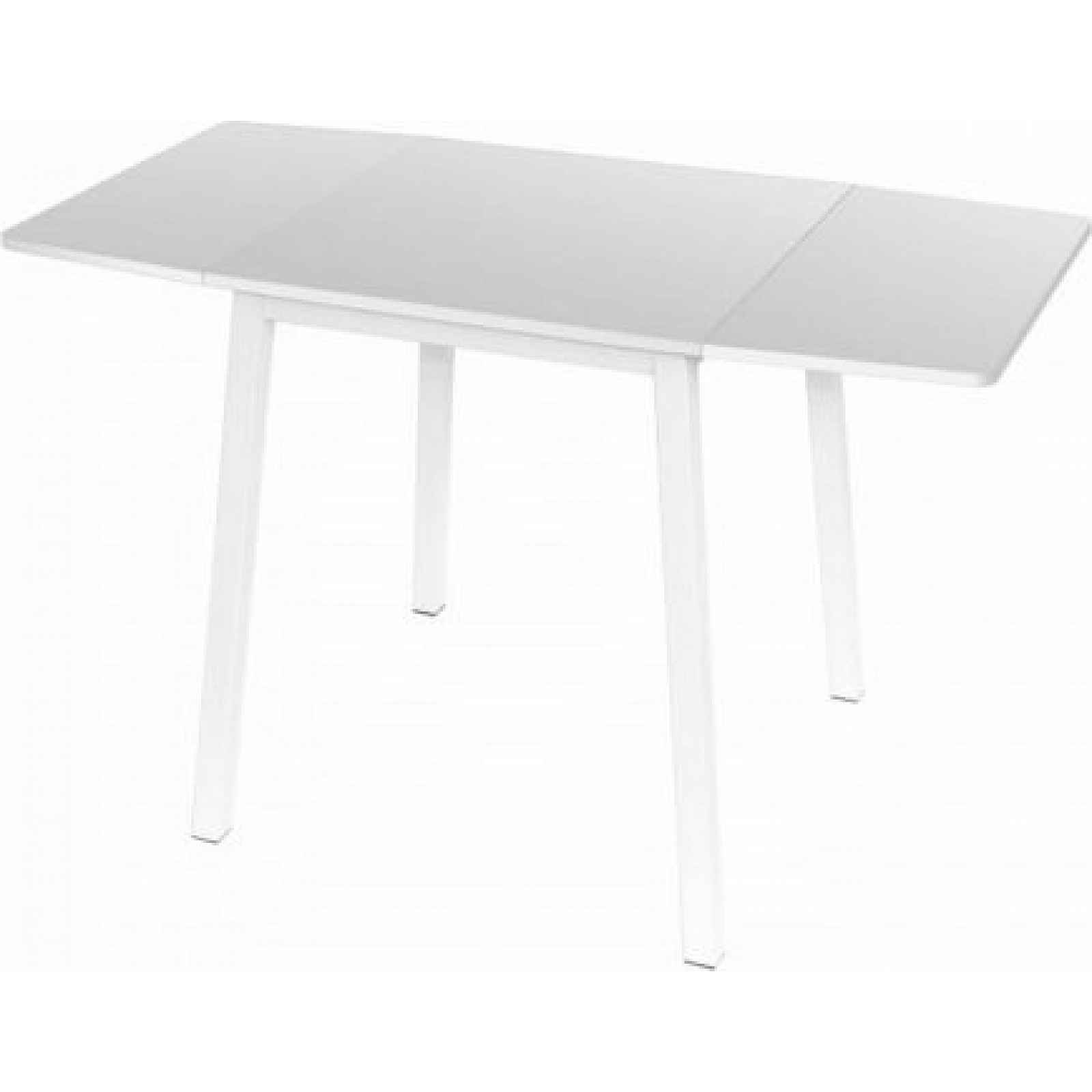 Jídelní stůl, MDF foliovaná / kov, bílá, MAURO, 120 cm