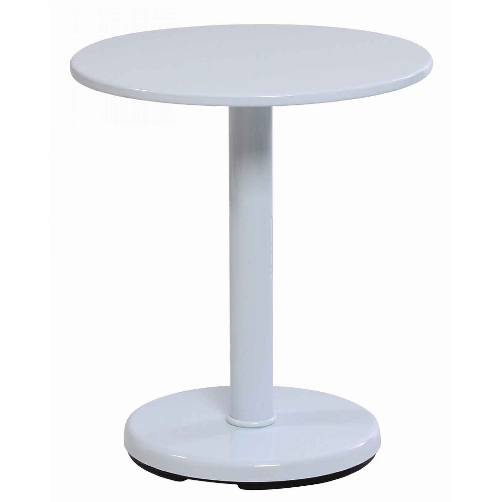 Kulatý odkládací stolek Henrik, 42 cm, leskle bílý