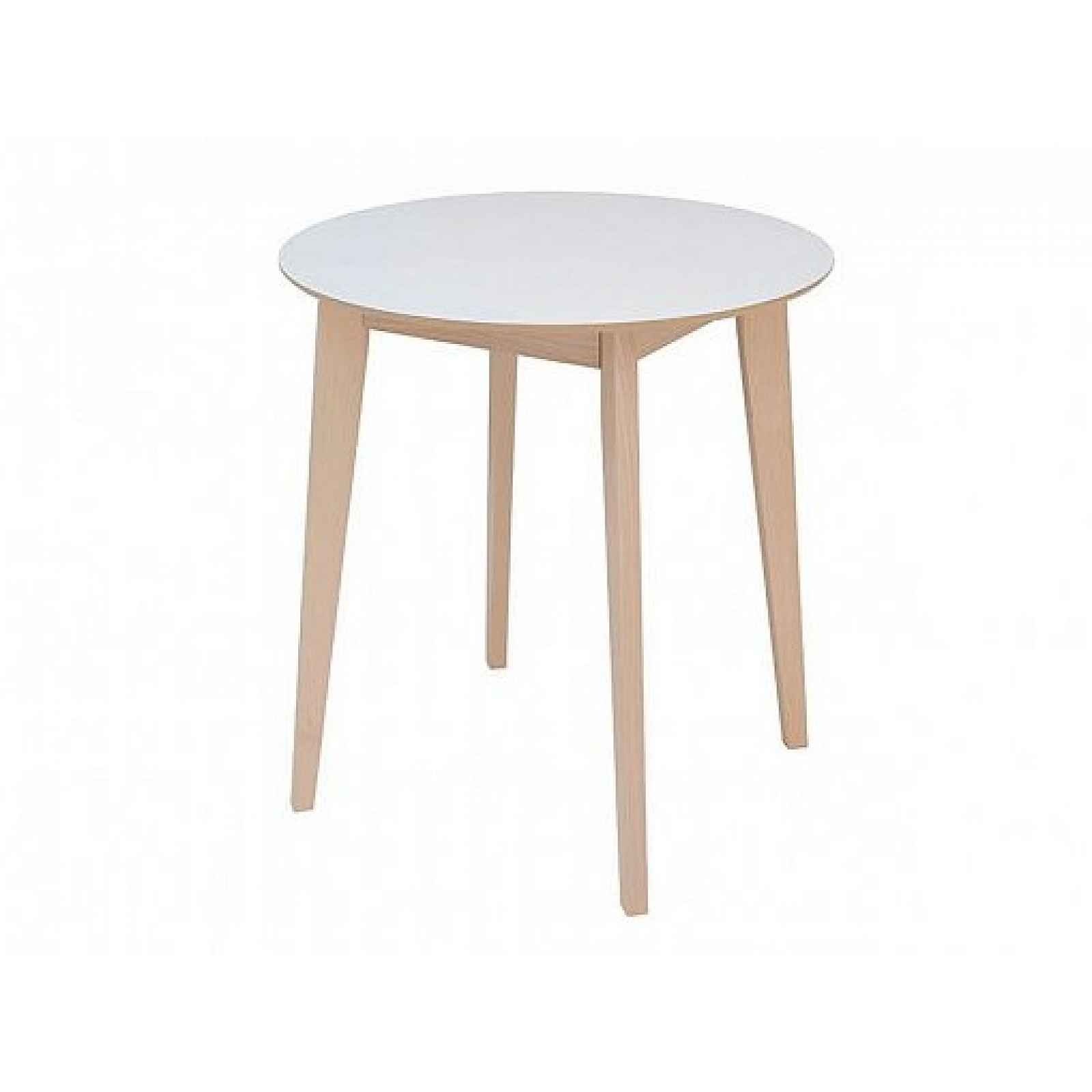 Stůl IKKA dub sonoma/bílá (kulatý) (LAM 1/TX069)