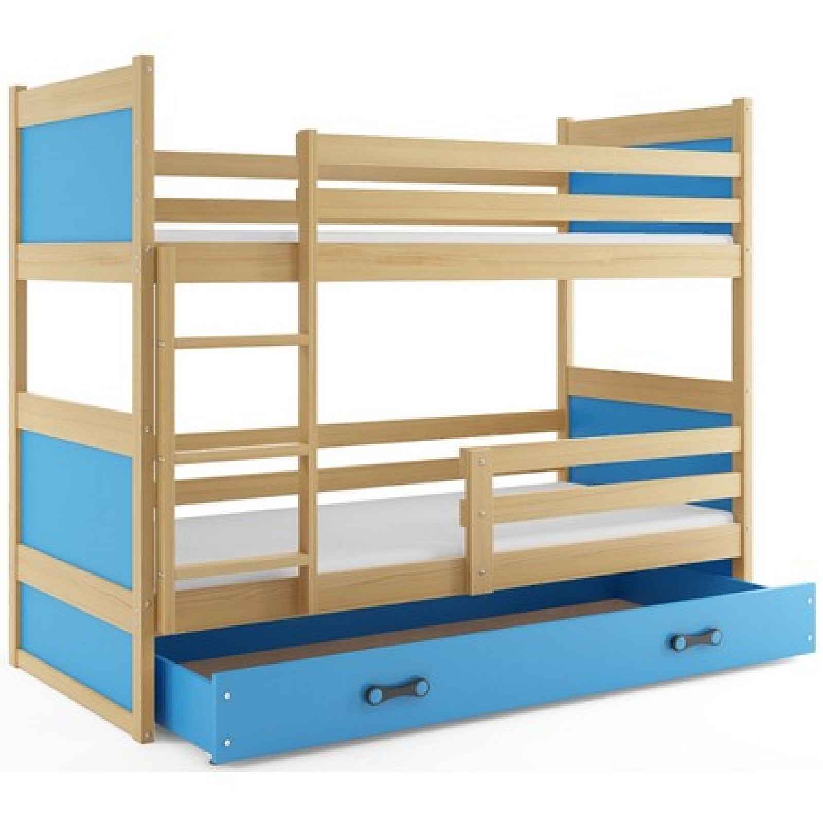 Dětská patrová postel RICO 200x90 cm Borovice Modrá