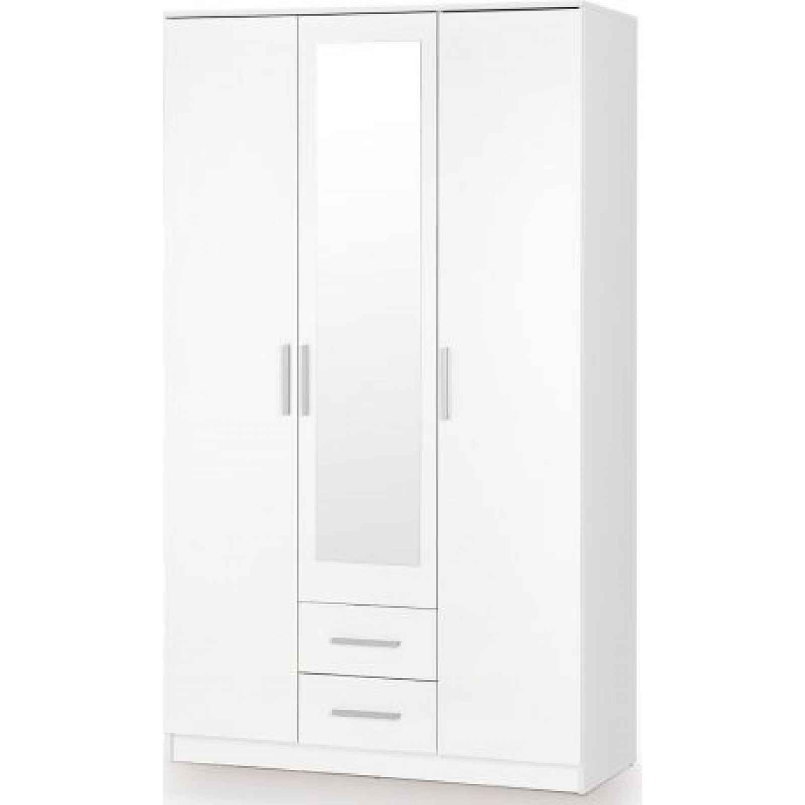 Šatní skříň LIMA S-3 Halmar Bílá / zrcadlo