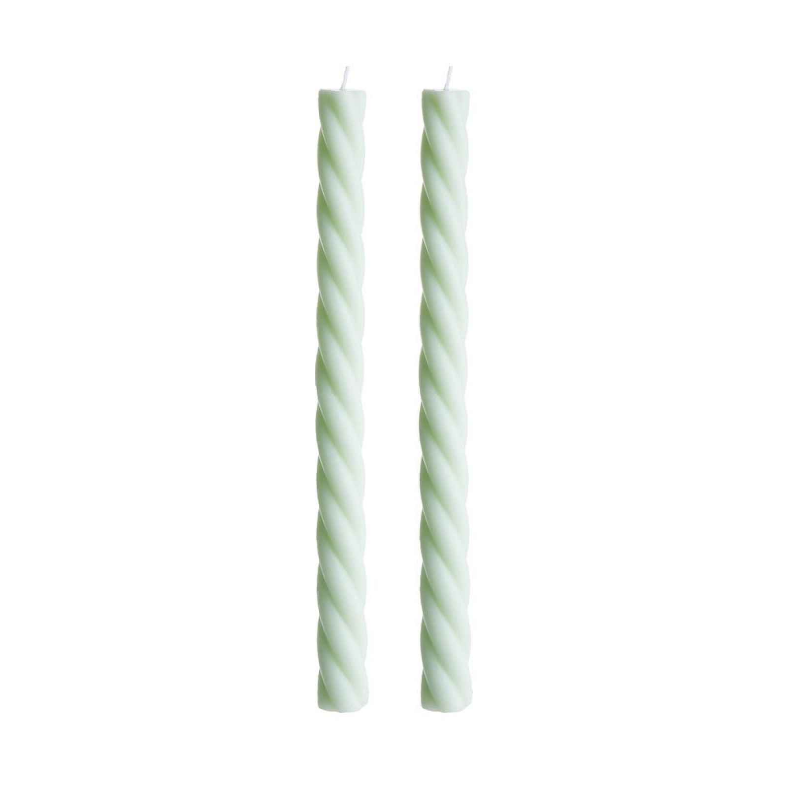 Butlers TWISTED Sada svíček 2 ks 25,5 cm - mátová