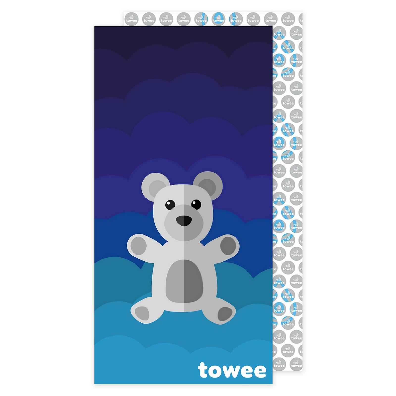 Towee Rychleschnoucí osuška Teddy Bear modrá, 70 x 140 cm