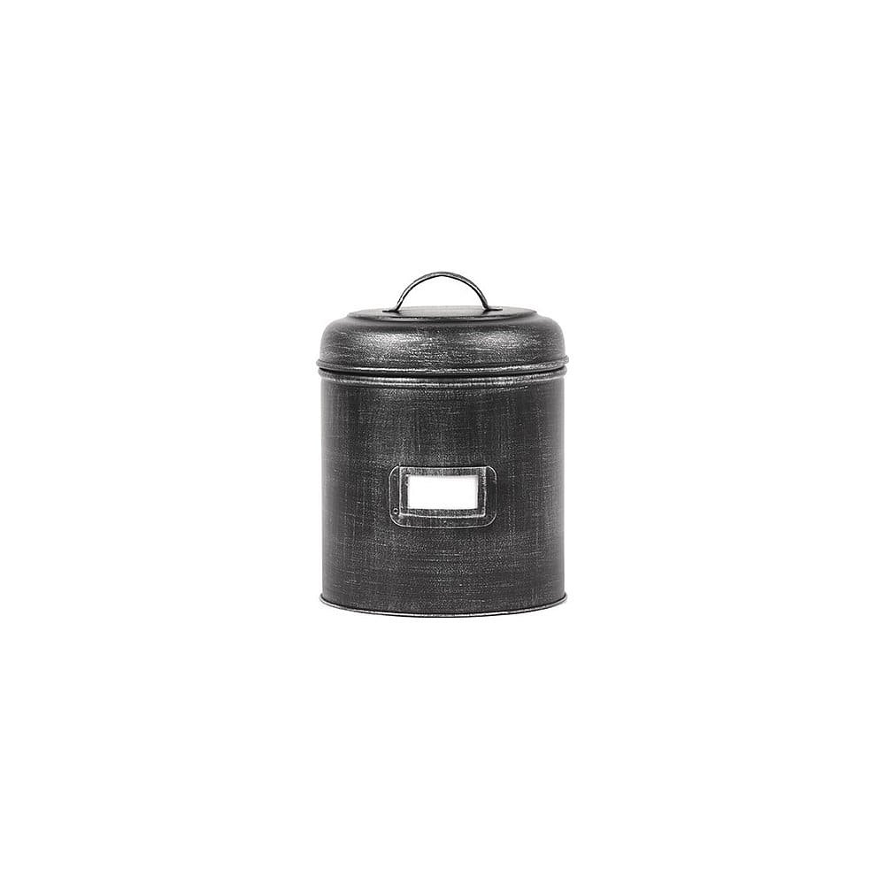 Černá kovová dóza LABEL51, ⌀ 10 cm