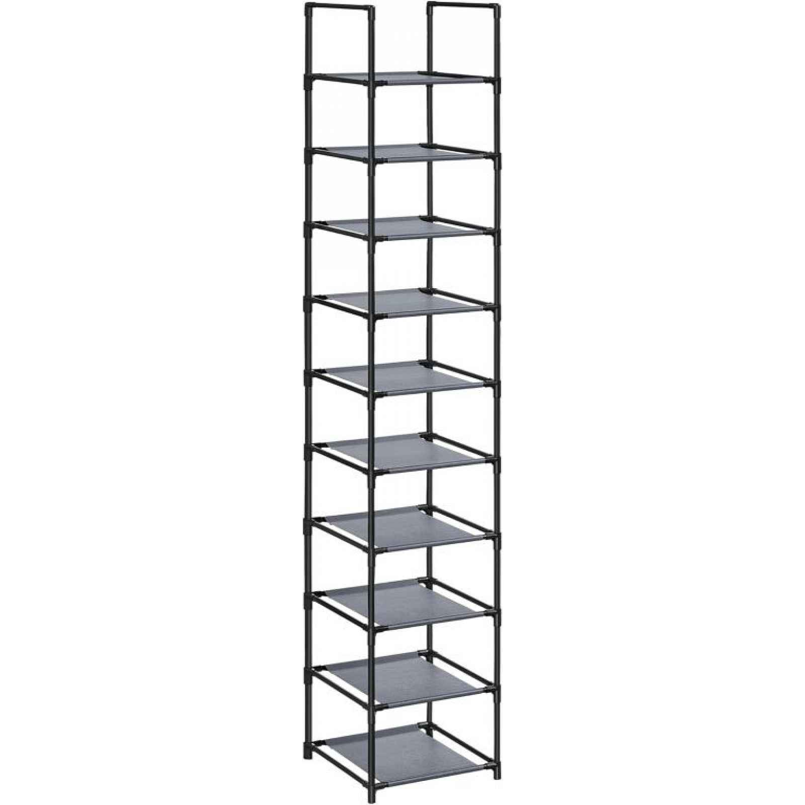 Regál na boty SONGMICS 10 polic, šedý, 33×33×173 cm