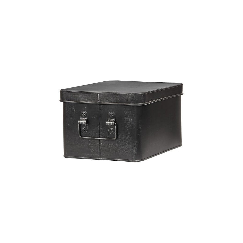 Černý kovový úložný box LABEL51 Media, šířka 27 cm