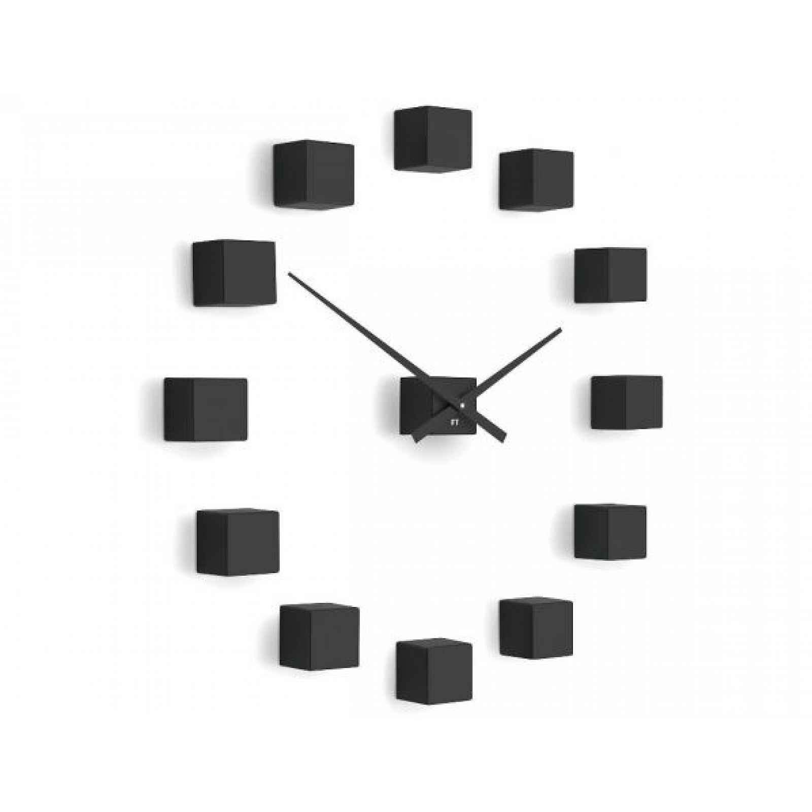 Designové nástěnné nalepovací hodiny Future Time FT3000BK Cubic black