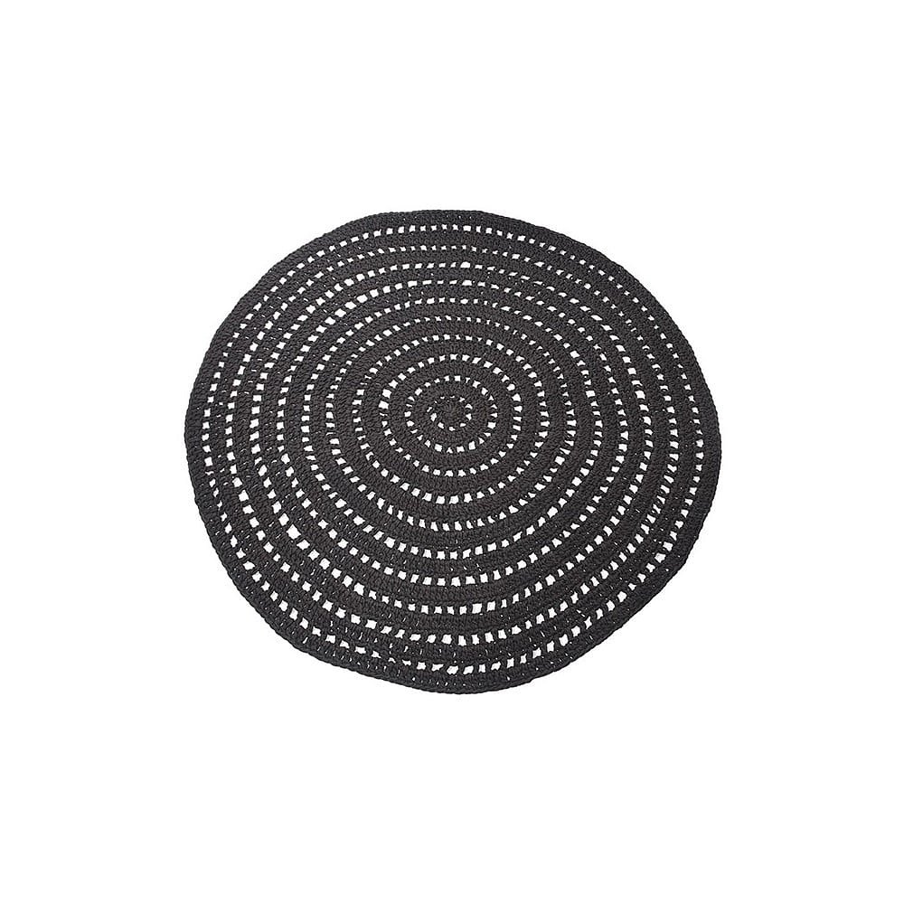 Černý kruhový bavlněný koberec LABEL51 Knitted, ⌀ 150 cm