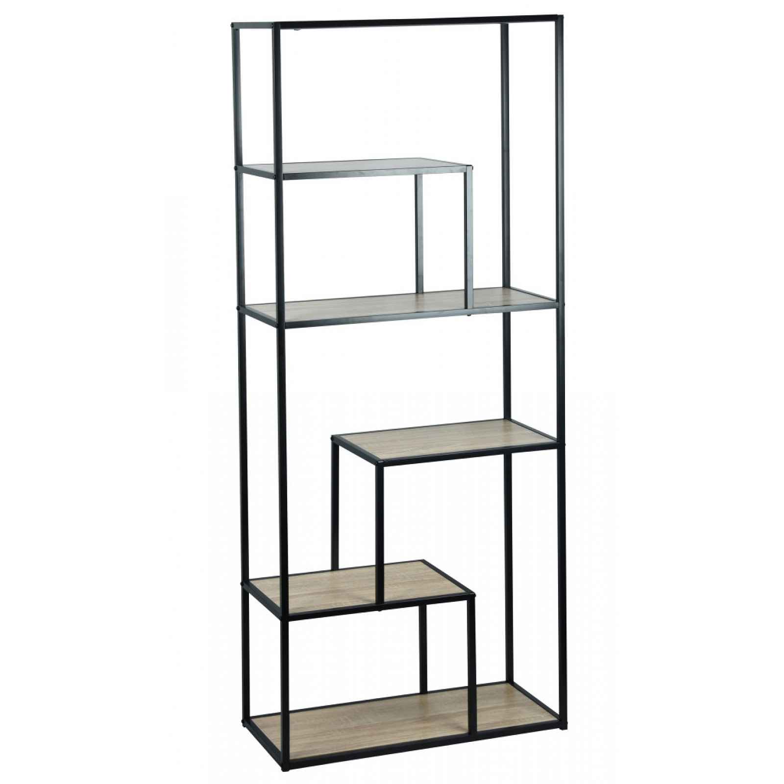 Regál Alessandro, 70 cm, černý/dub sonoma