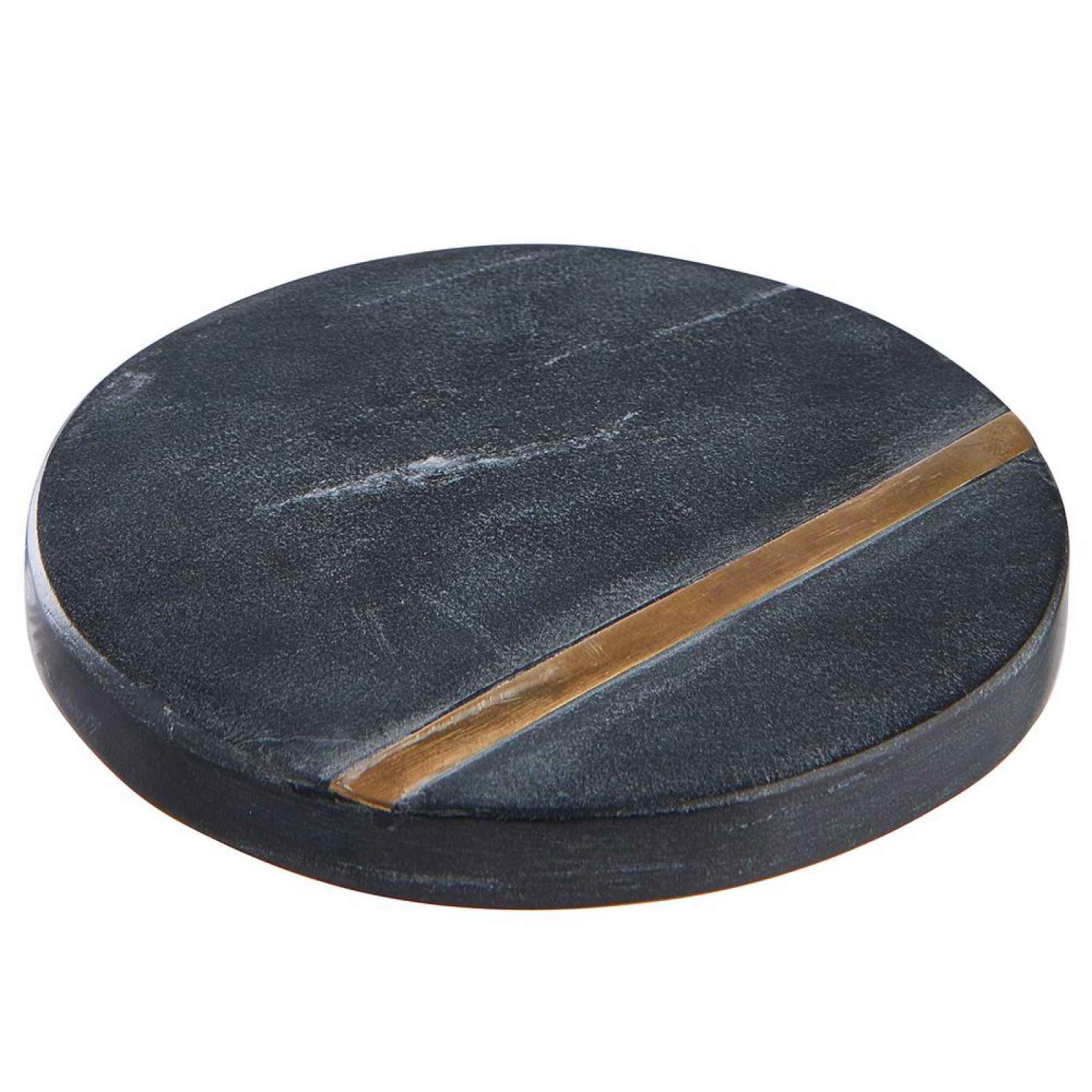 Butlers MARBLE Podtácek mramorový se zlatým proužkem - černá