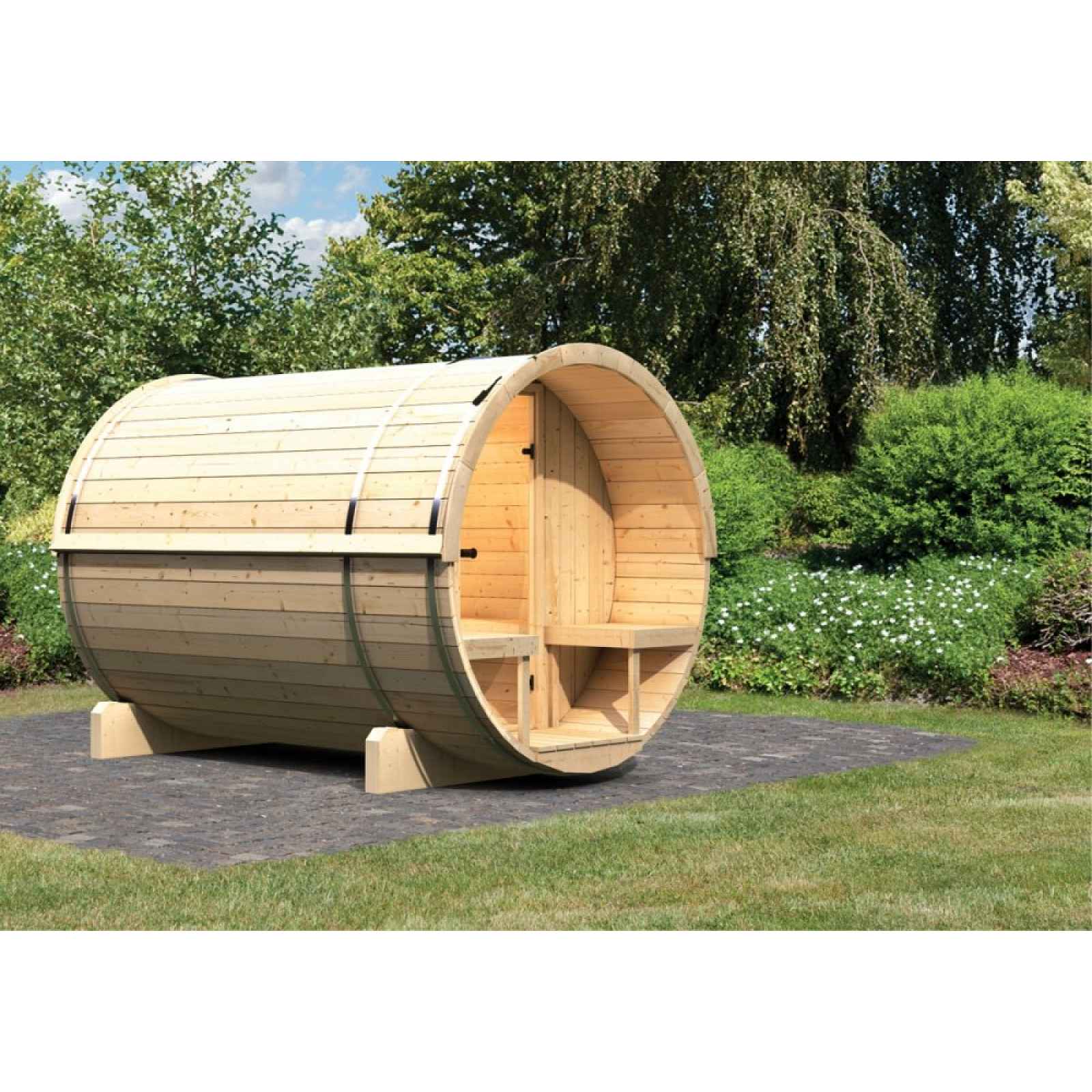 Venkovní finská sudová sauna 216 x 280 cm