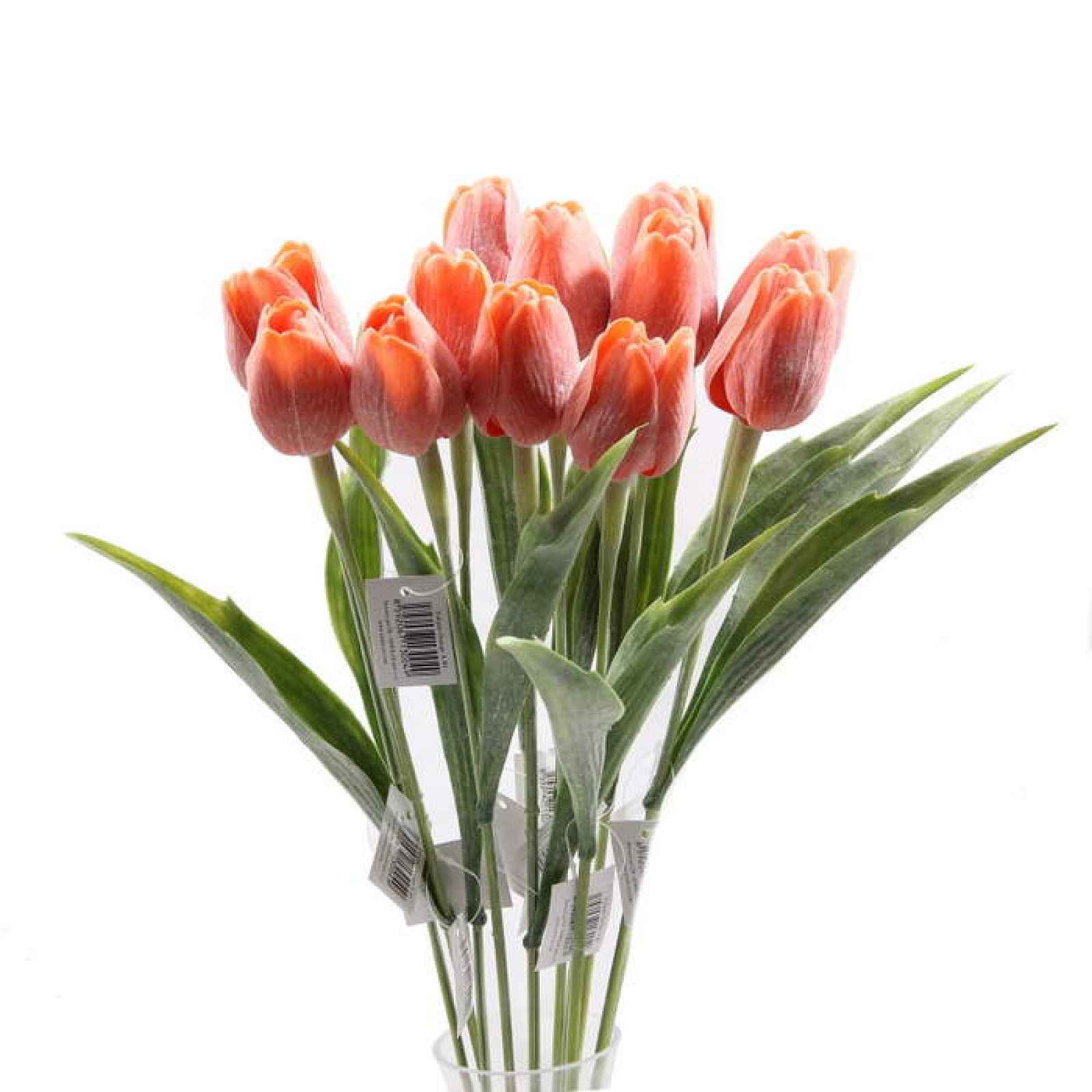 Tulipán řezaný umělý 40cm oranžový