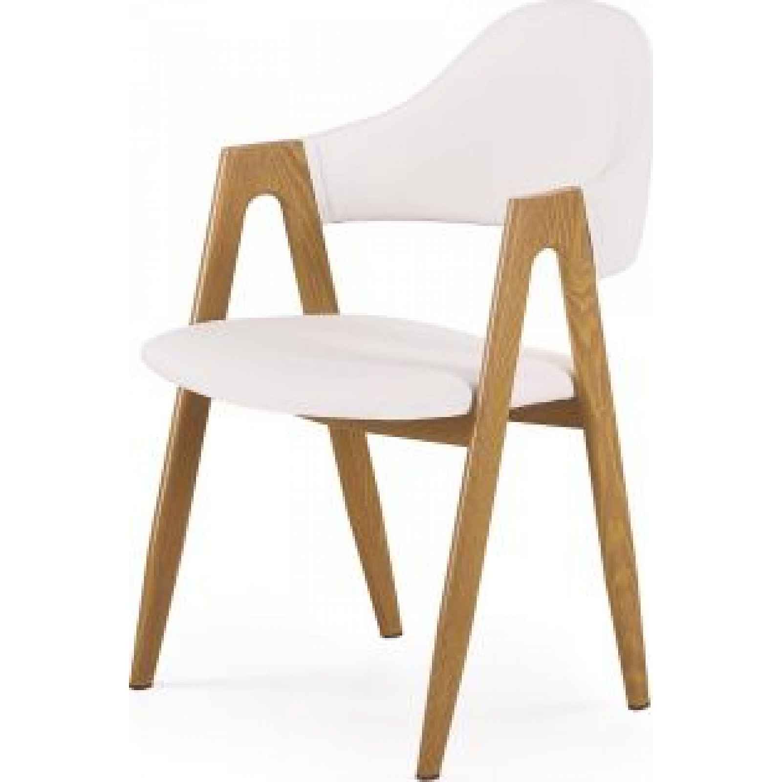Jídelní židle bílá, dub - Výška: 80 cm
