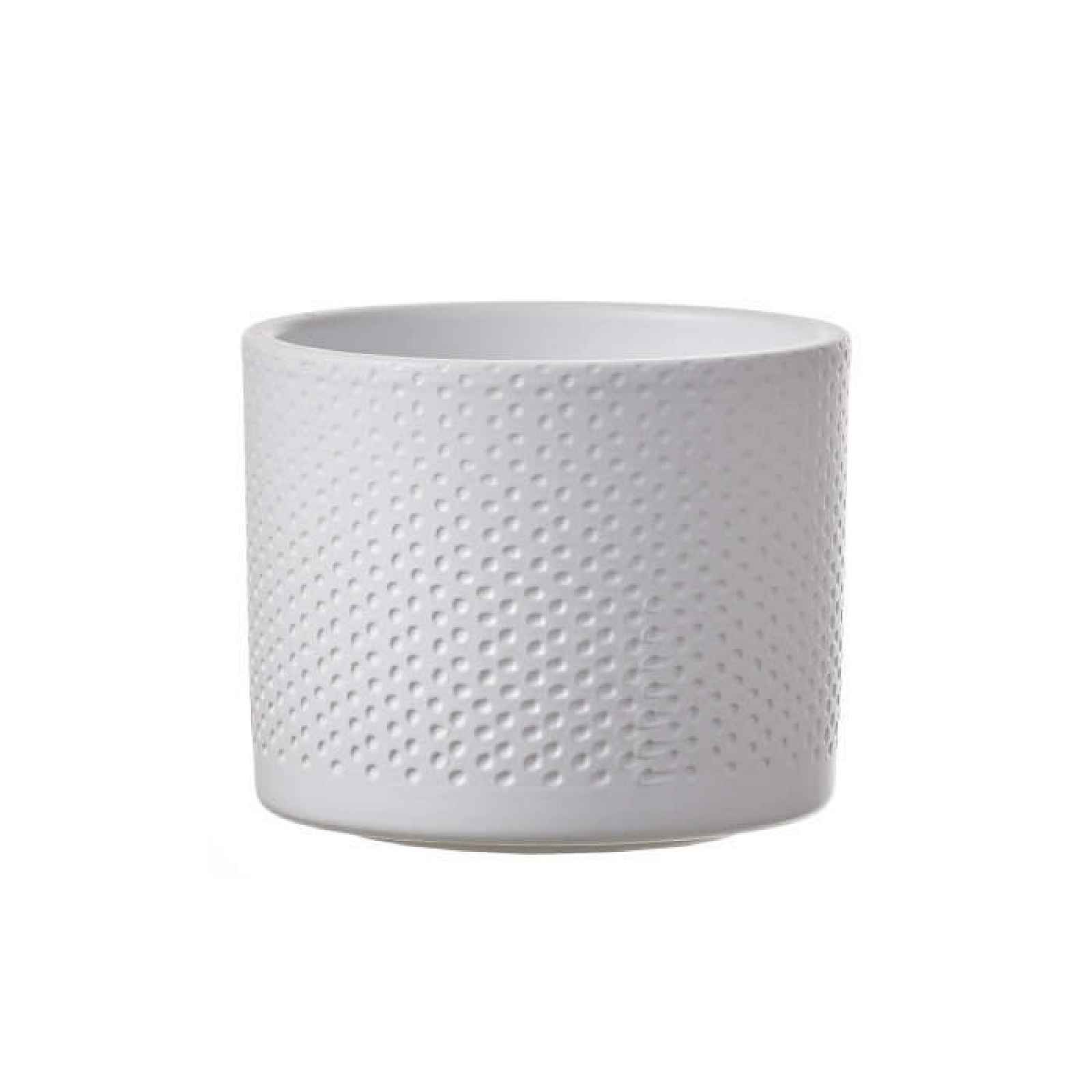 Obal keramický kulatý ERA s reliéfem teček bílý 12cm