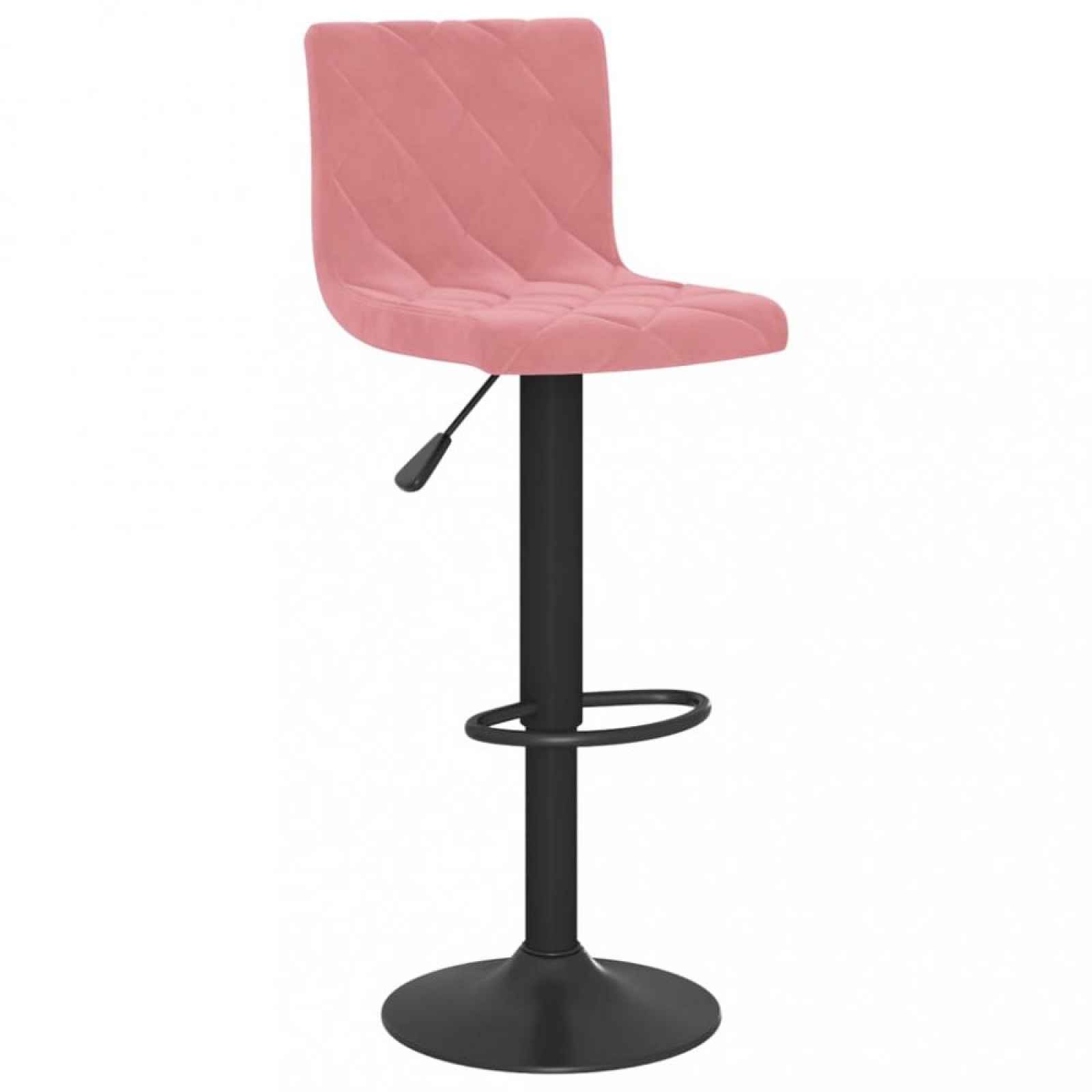 Barová židle samet / kov Růžová