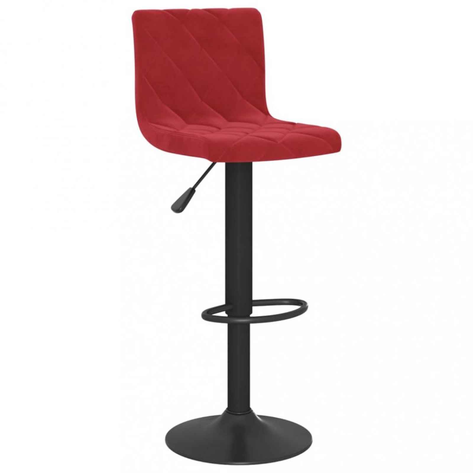 Barová židle samet / kov červená