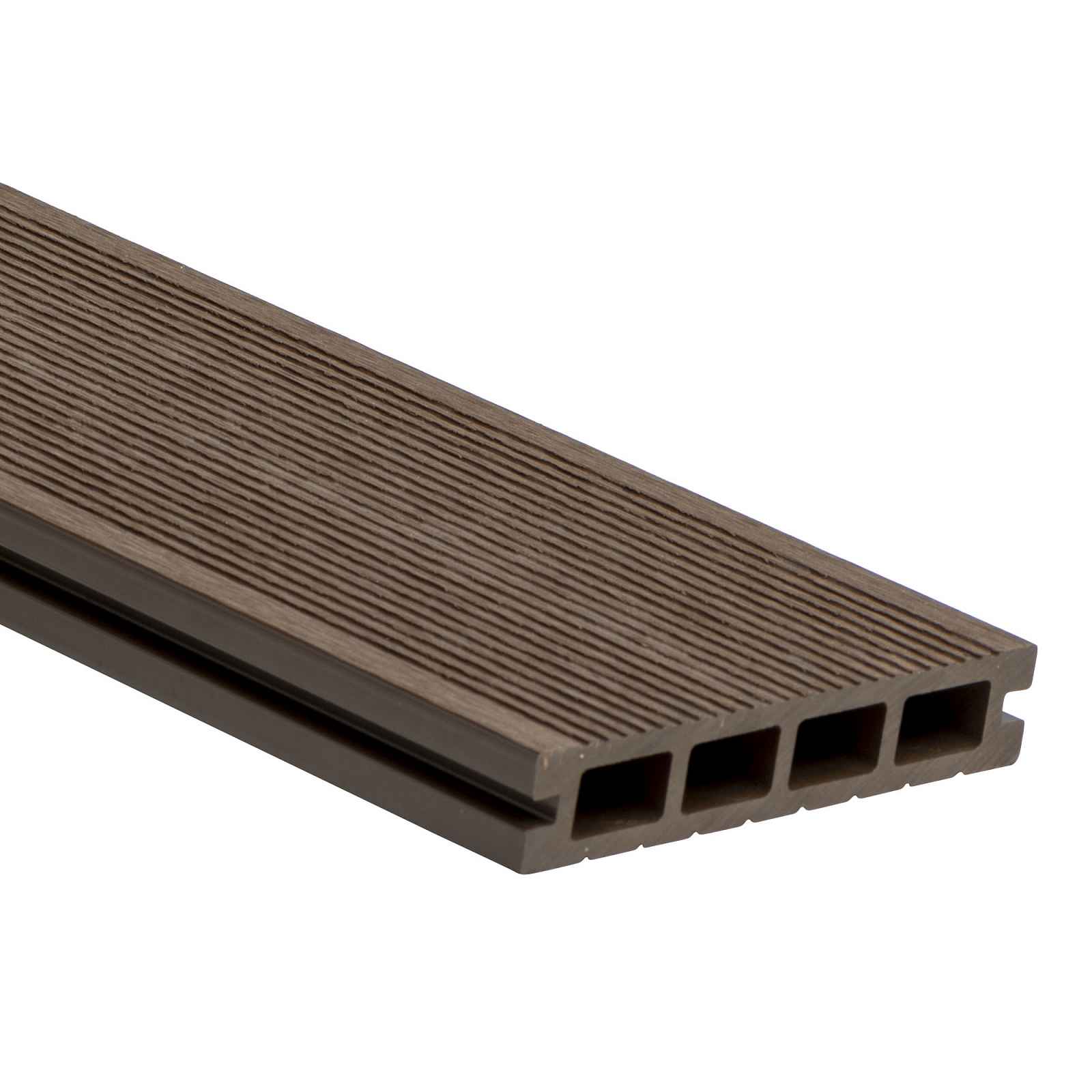 Prkno terasové dřevoplastové WPC PERI duté odstín chocolate 140×25×4000 mm