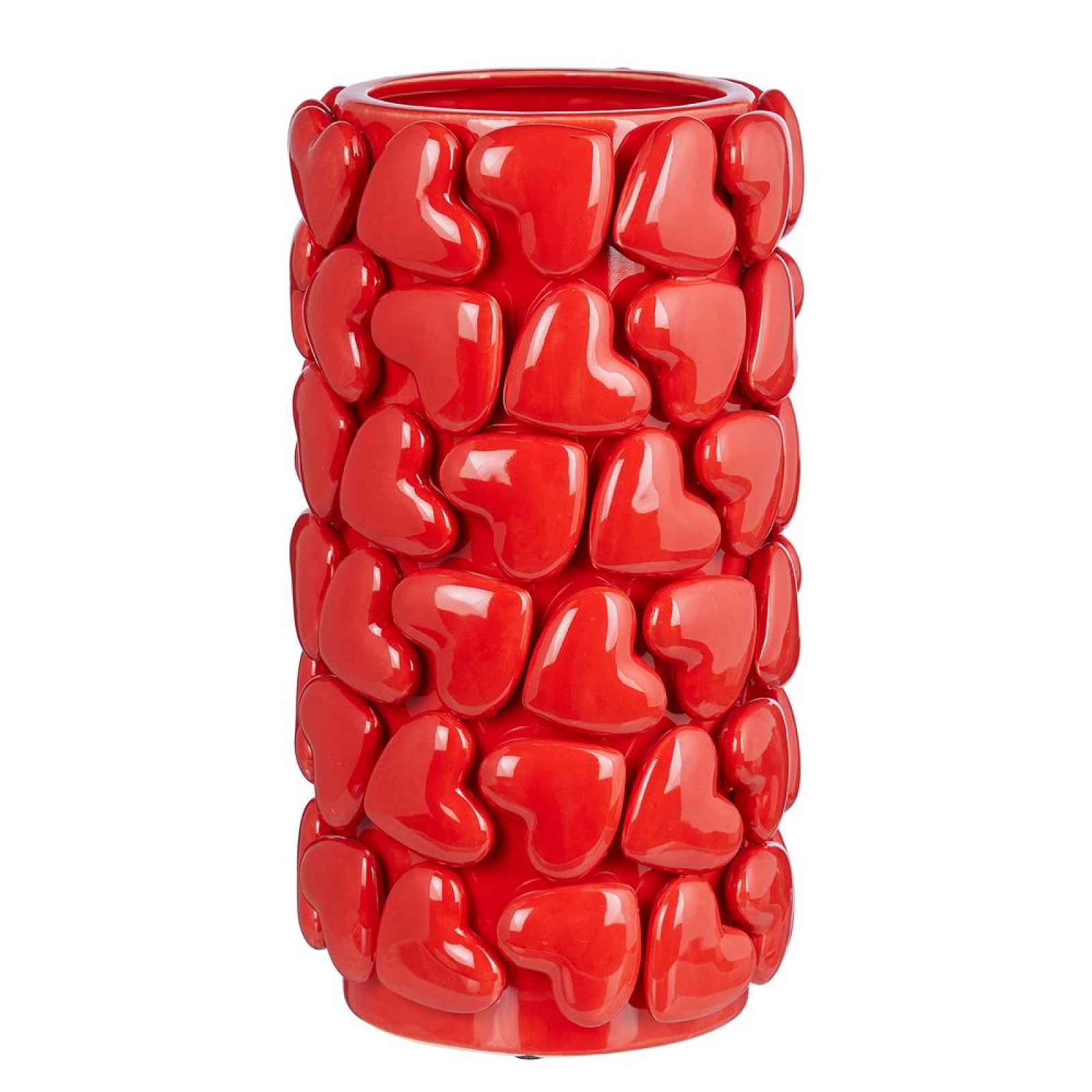 Butlers HEARTS Váza 30 cm - červená
