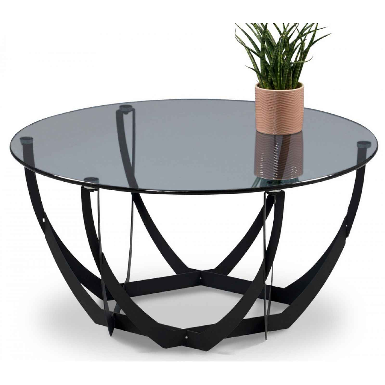 Konferenční stolek Maya, 80 cm, černý/šedé sklo