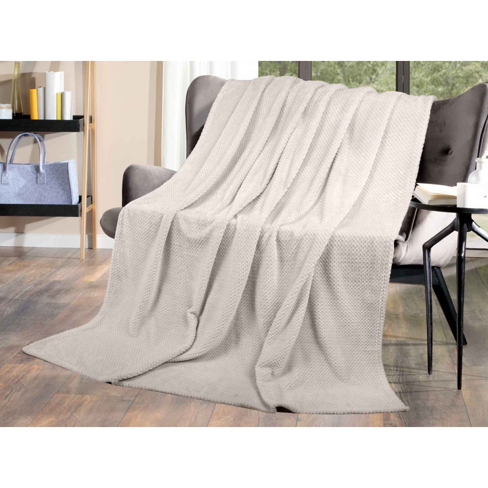 Flanelová deka Cashmere Dots 150x200 cm, písková