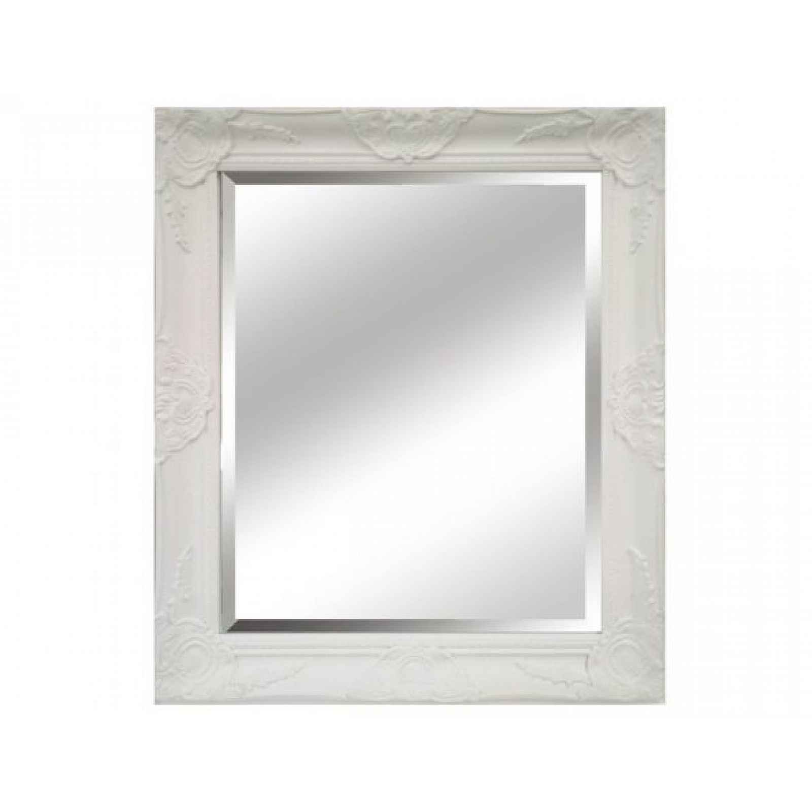 Bílé zrcadlo, dřevěný rám, MALKIA TYP 13
