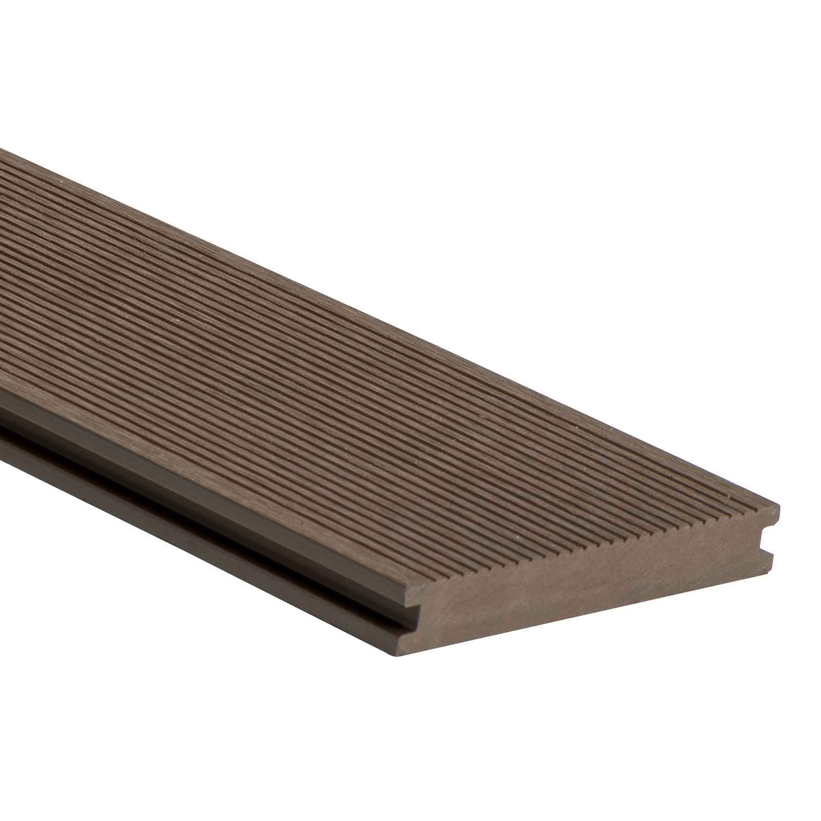 Prkno terasové dřevoplastové WPC PERI plné odstín chocolate 140×20×2900 mm