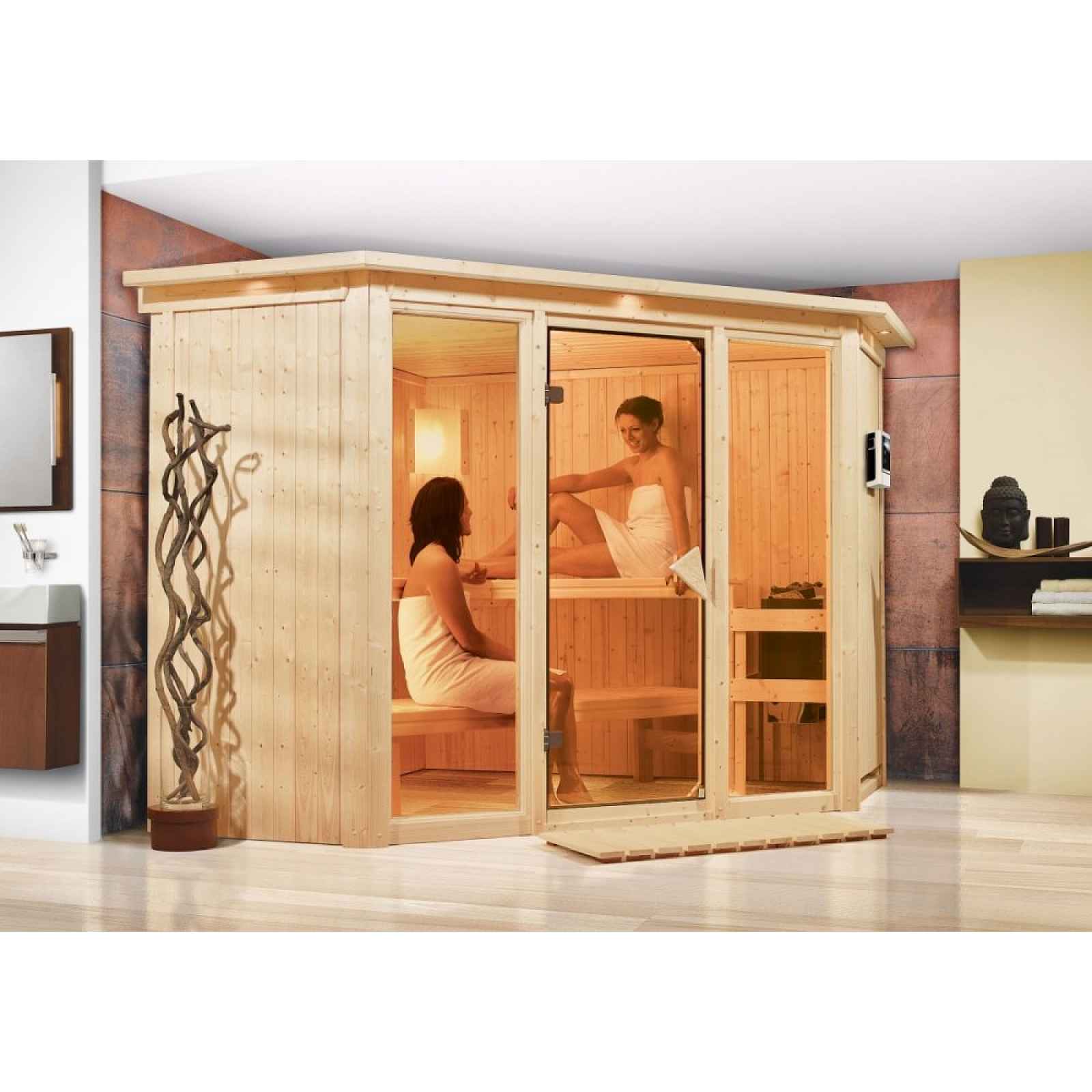 Interiérová finská sauna 245 x 245 cm