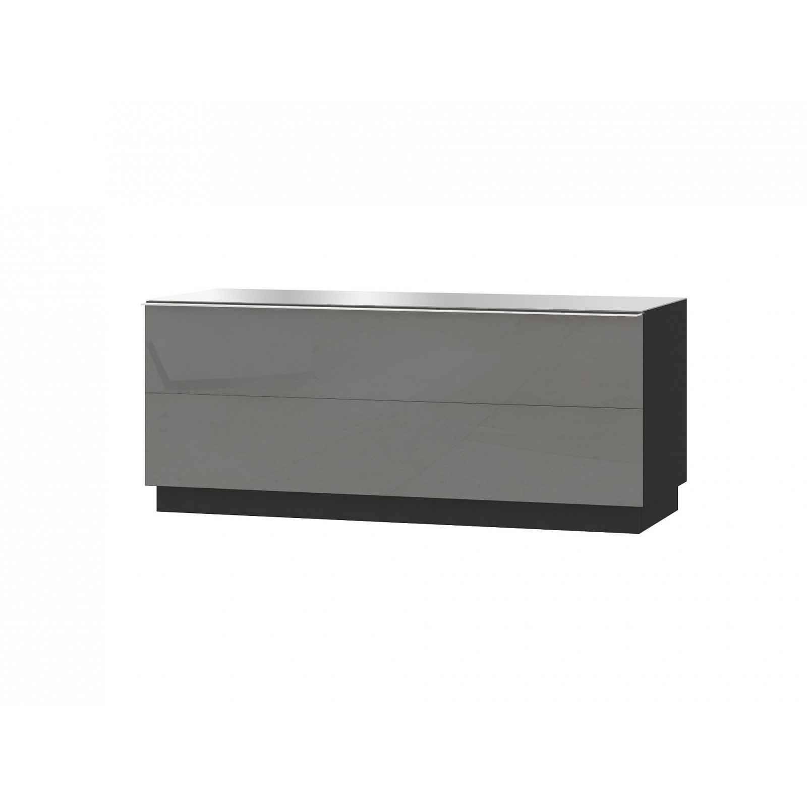 HELIO TYP 41 televizní stolek 1V, černá/šedé sklo